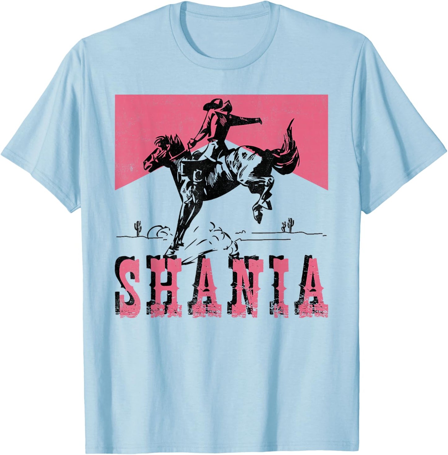 Vintage Shania Name Personalized Women Kids T-Shirt - T-Shirt | Light Blue