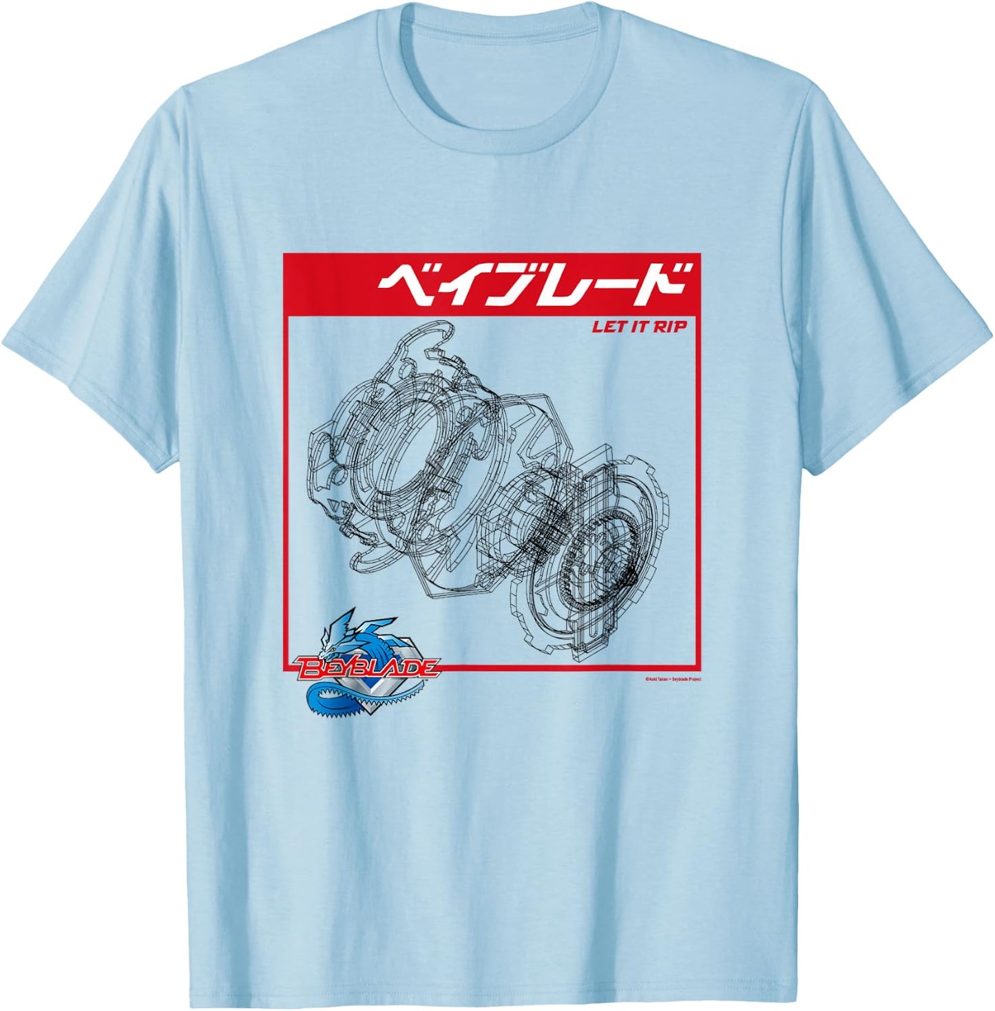 Beyblade Schematic Bey T-Shirt - T-Shirt | Light Blue