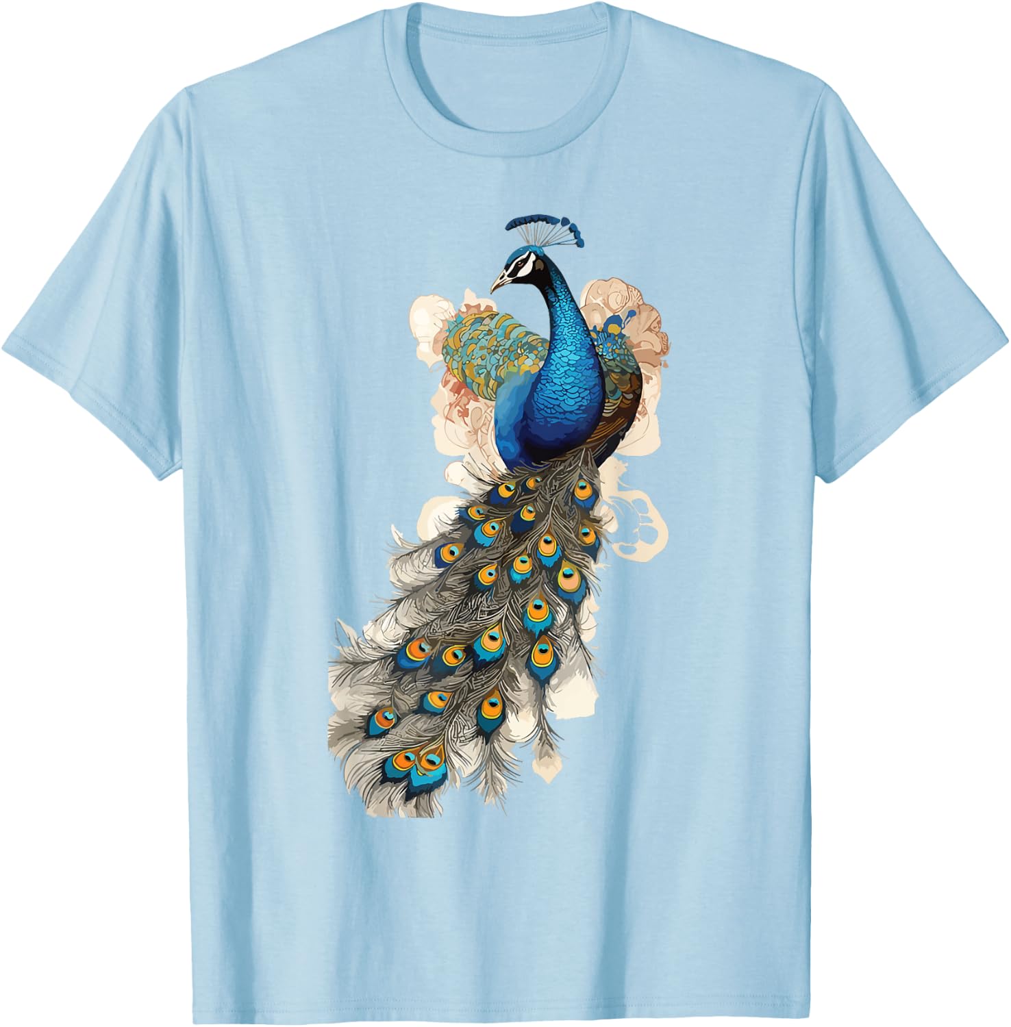 Peacock Feather Peahen Bird Animal Peacocks Lover T-Shirt - T-Shirt | Light Blue