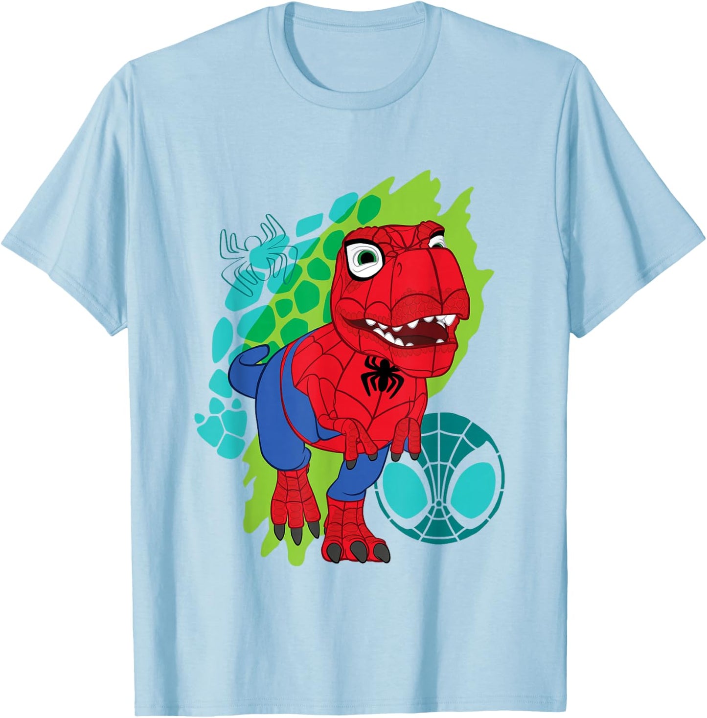 Marvel Spidey and His Amazing Friends Spider-Rex Cute Shot T-Shirt - T-Shirt | Light Blue
