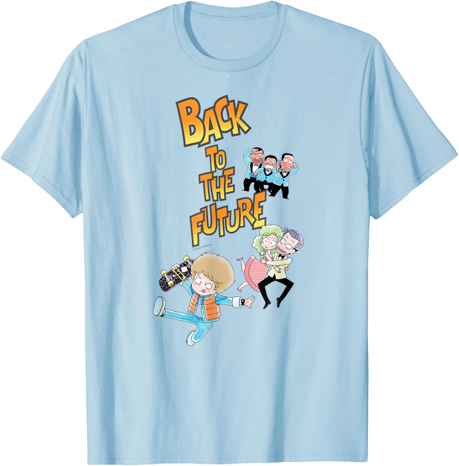 Back to the Future Anime Style T-Shirt - T-Shirt | Light Blue