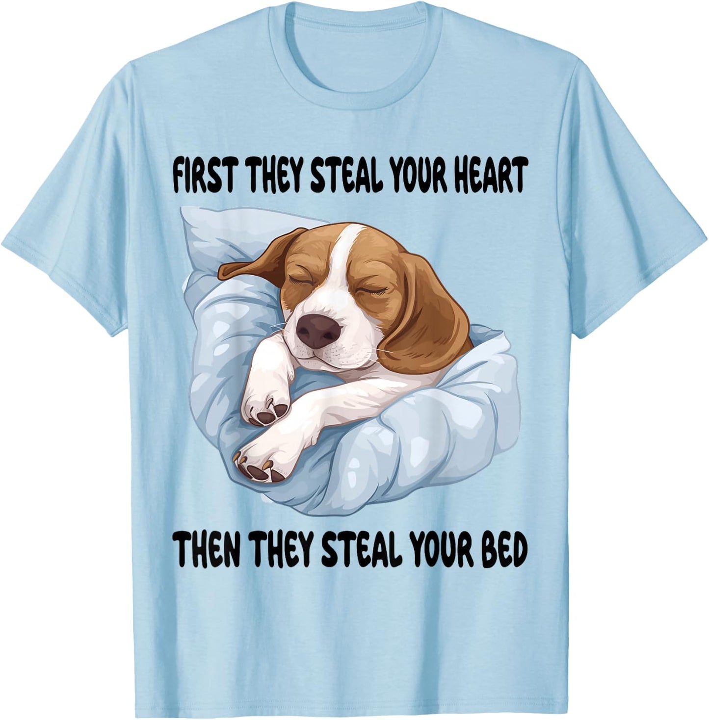 Beagle Sleeping Pajamas Nightgown T-Shirt - T-Shirt | Light Blue