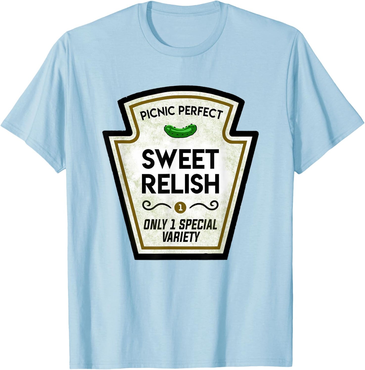 Sweet Relish Pickle Bottle Label Halloween Matching Costume T-Shirt - T-Shirt | Light Blue
