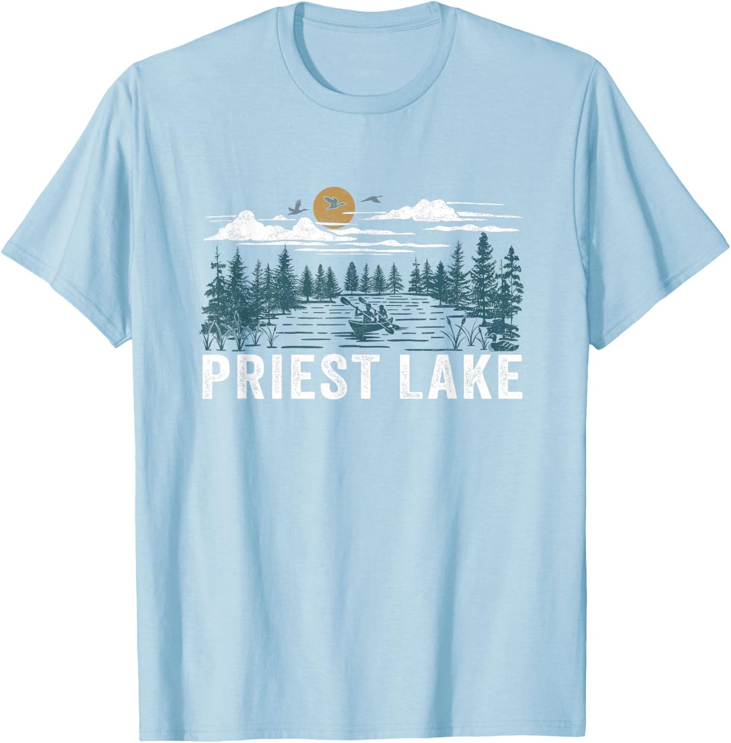 Priest Lake Idaho T-Shirt - T-Shirt | Light Blue