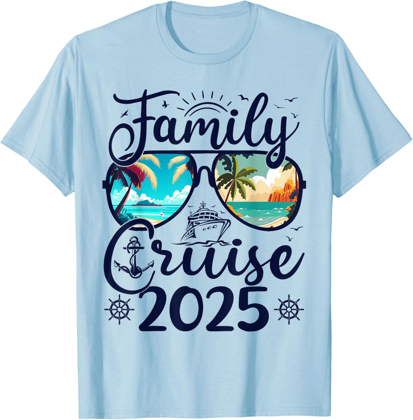 Family Cruise 2025 Summer Vacation Matching Family Cruise Men Women Kids T-Shirt - T-Shirt | Light Blue