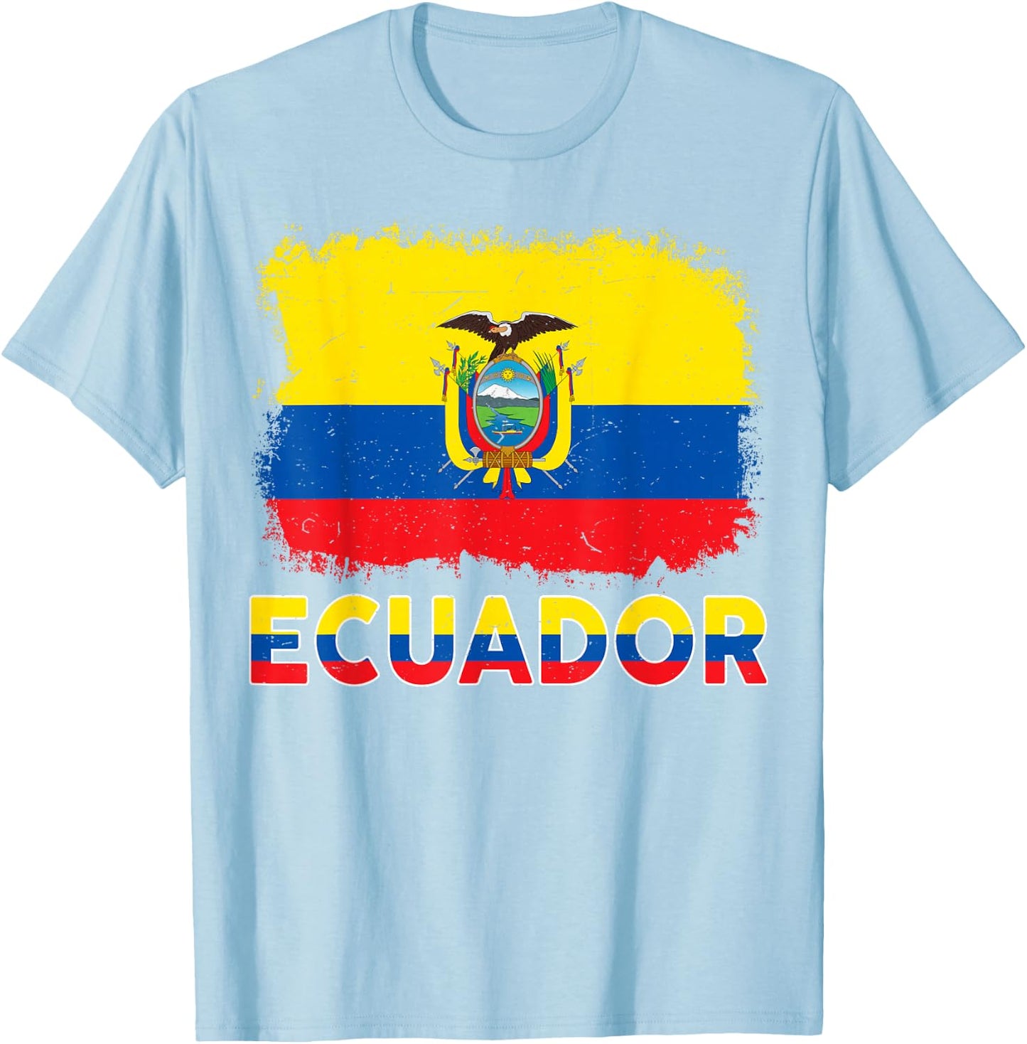 Kids Ecuador Flag Ecuadorian Hispanic Heritage Men Boy Women T-Shirt - T-Shirt | Light Blue