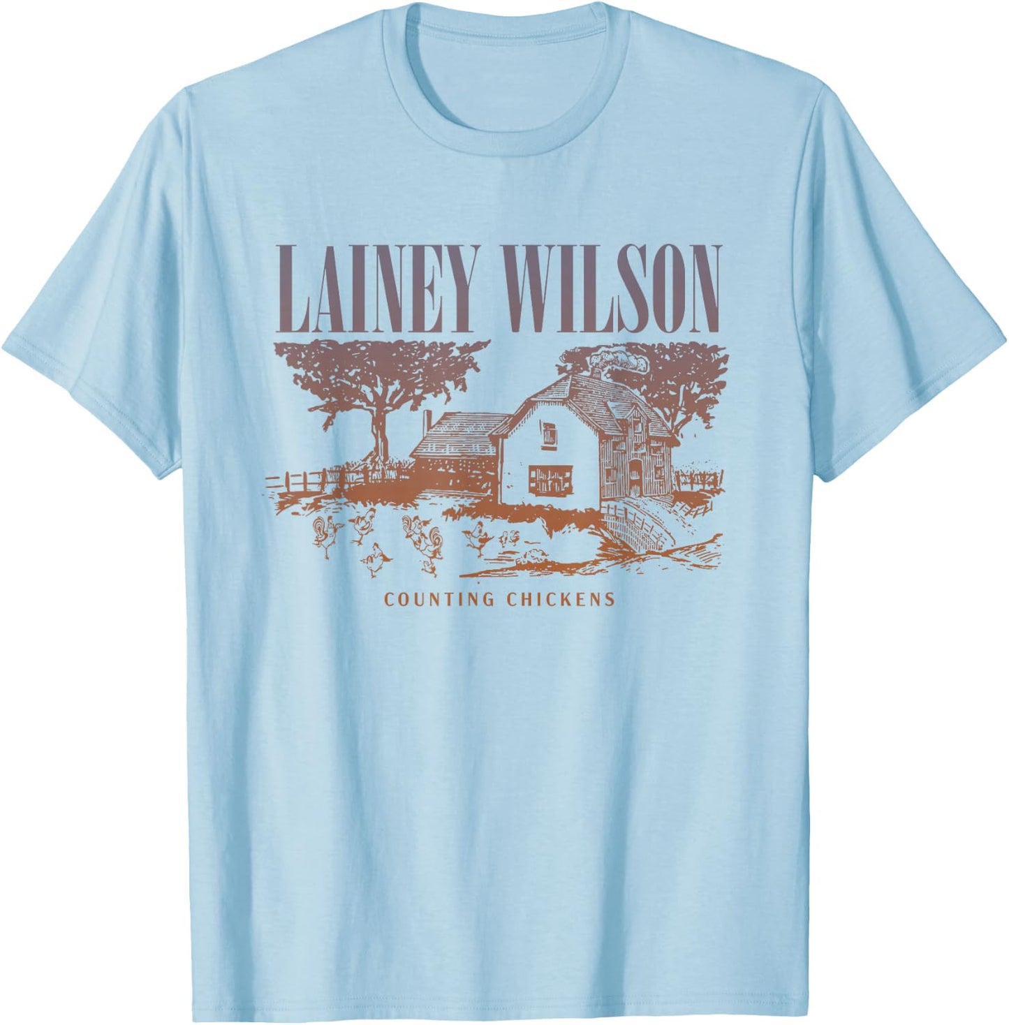 Lainey Wilson - Counting Chickens T-Shirt - T-Shirt | Light Blue