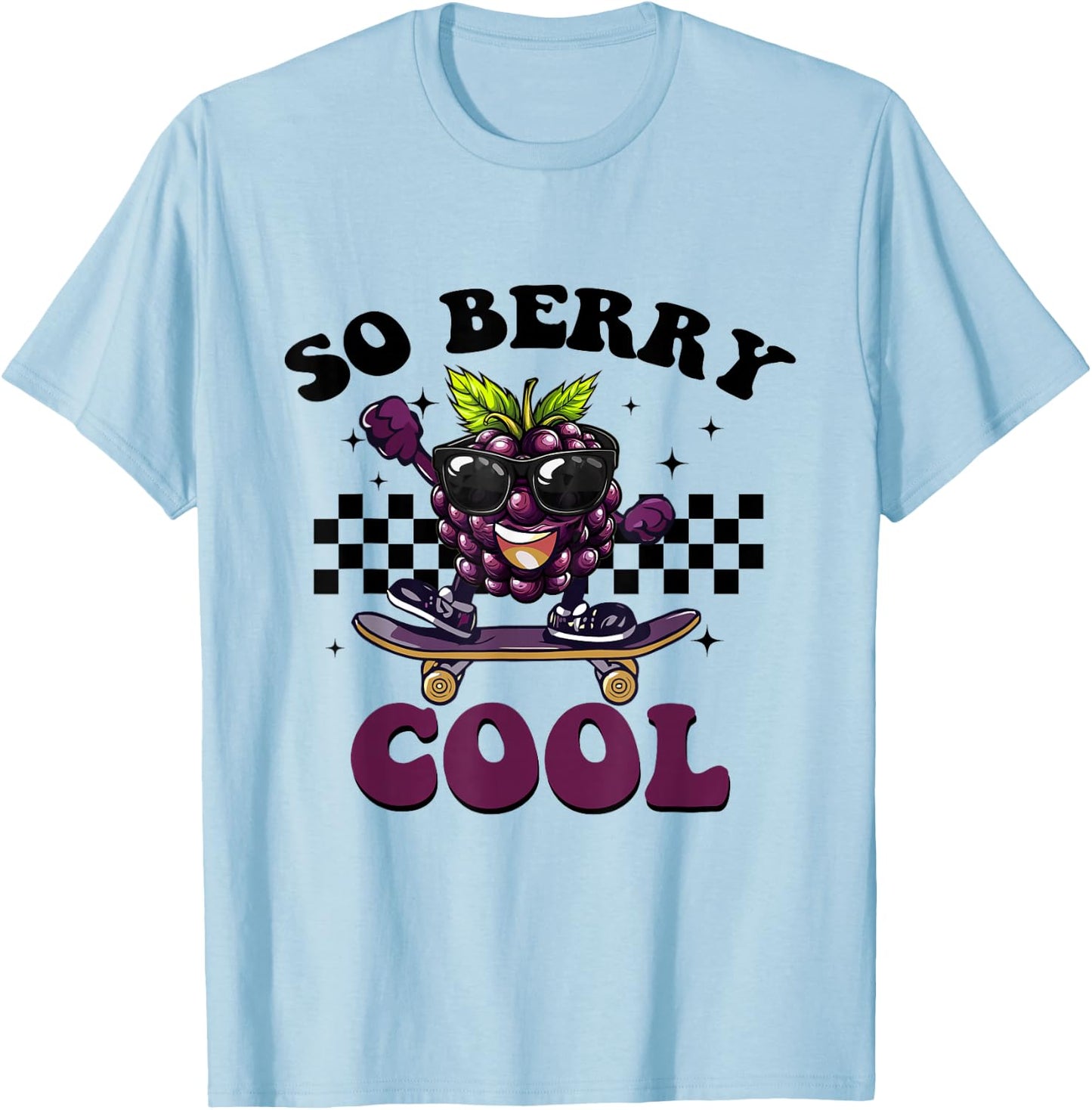 Groovy So Berry Cool Fruit Lover Blackberry Season For Kids T-Shirt - T-Shirt | Light Blue