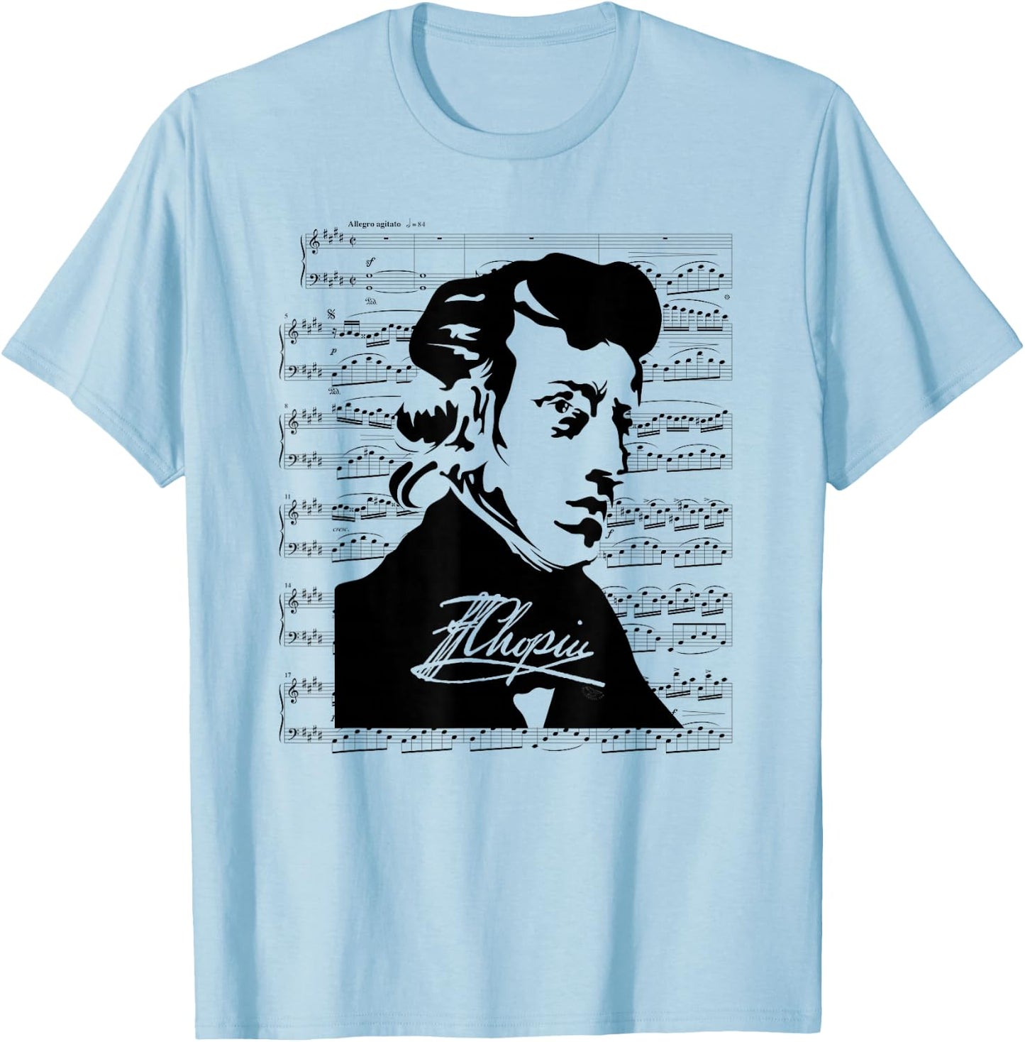Frederic Chopin Shirt for Chopin Music Lovers Pianist Gift T-Shirt - T-Shirt | Light Blue