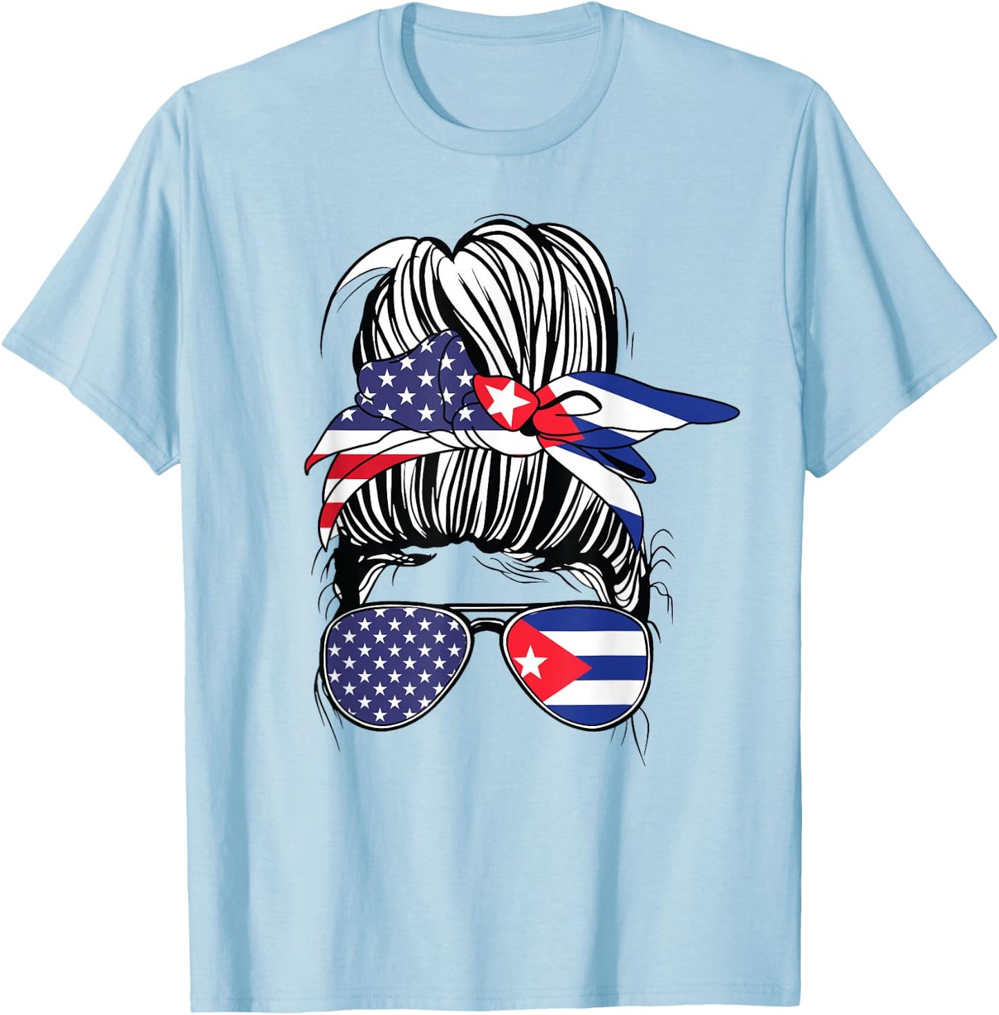Cuban American Heritage Cuban Women USA Girl Cuba T-Shirt - T-Shirt | Light Blue