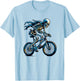 Funny Halloween Skeleton Riding Bicycle, Cute Cycling Biking T-Shirt - T-Shirt | Light Blue