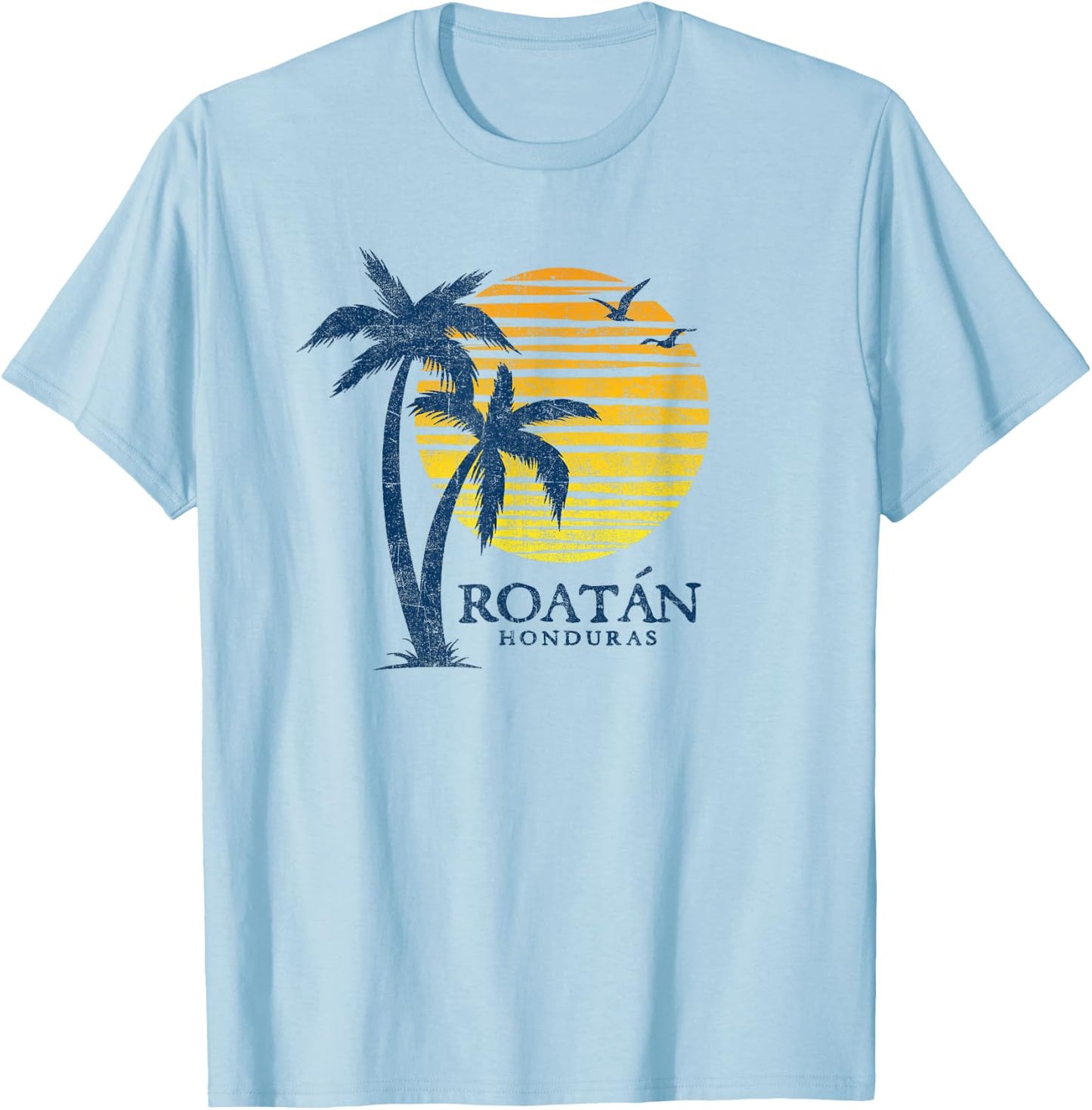 Vintage Roatan Honduras Retro Throwback Souvenir T-Shirt - T-Shirt | Light Blue