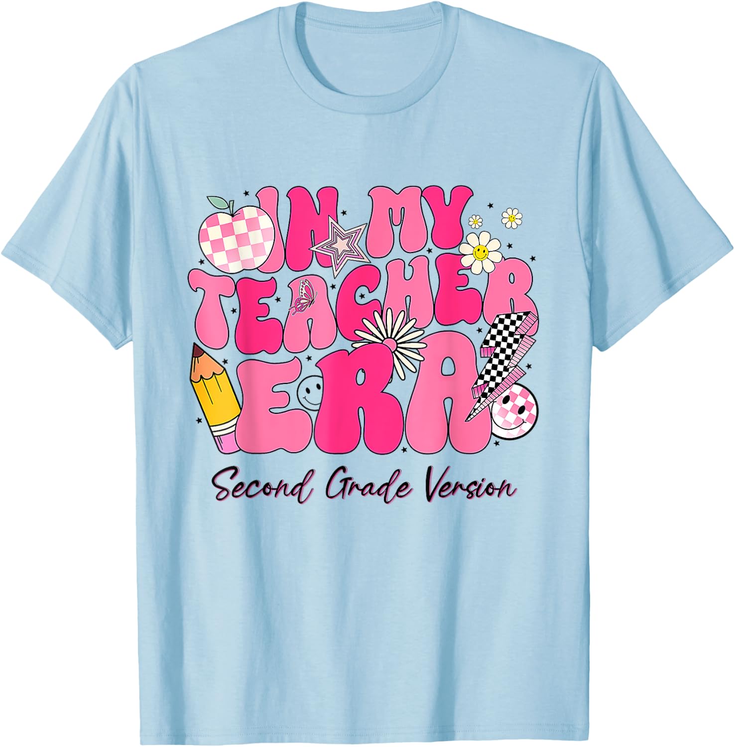 In My Teacher Era 2nd Grade Version 2nd Grade Teacher Era T-Shirt - T-Shirt | Light Blue