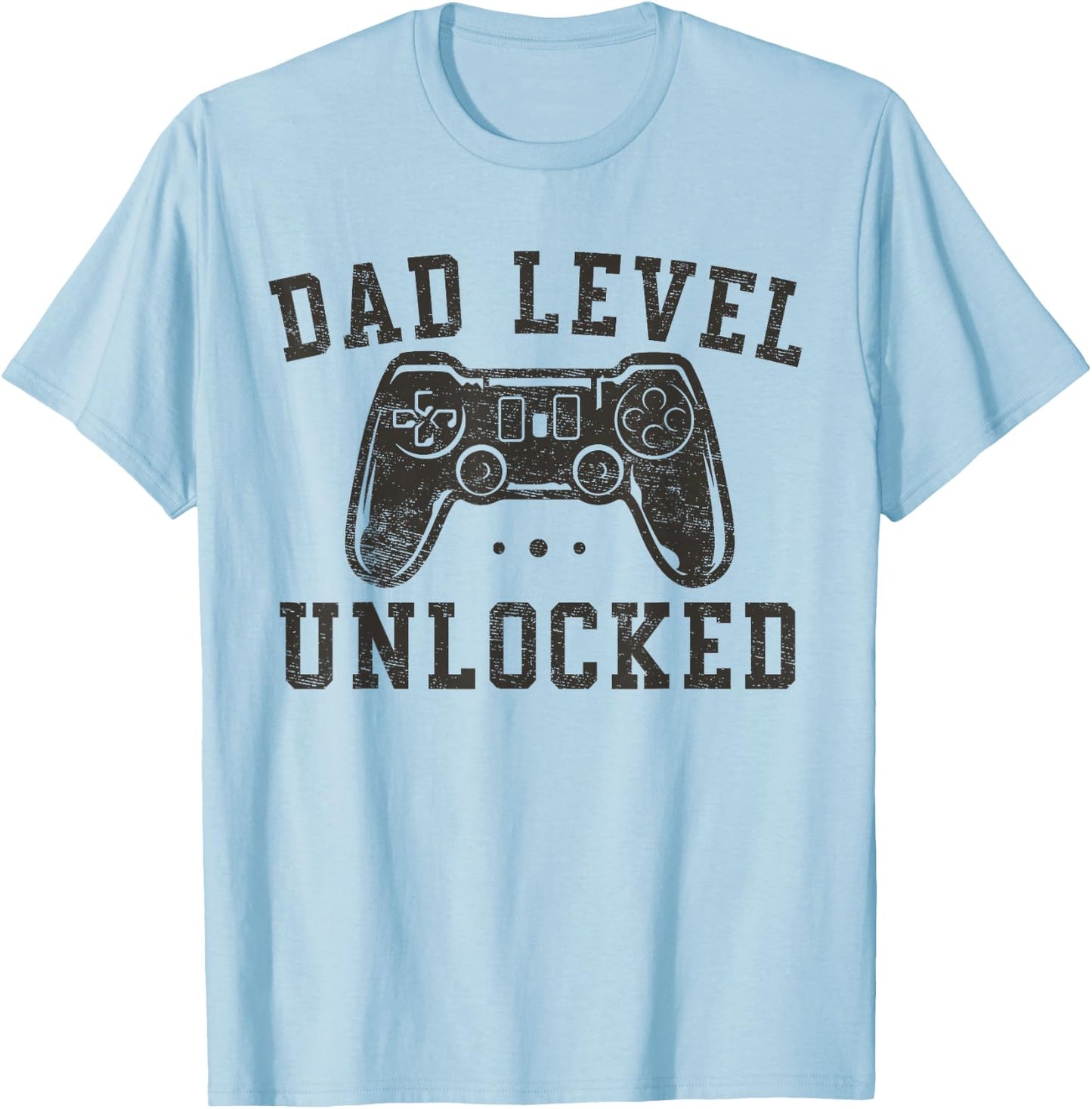 Dad Level Unlocked New Dad To Be Gifts Gamer Father's Day T-Shirt - T-Shirt | Light Blue