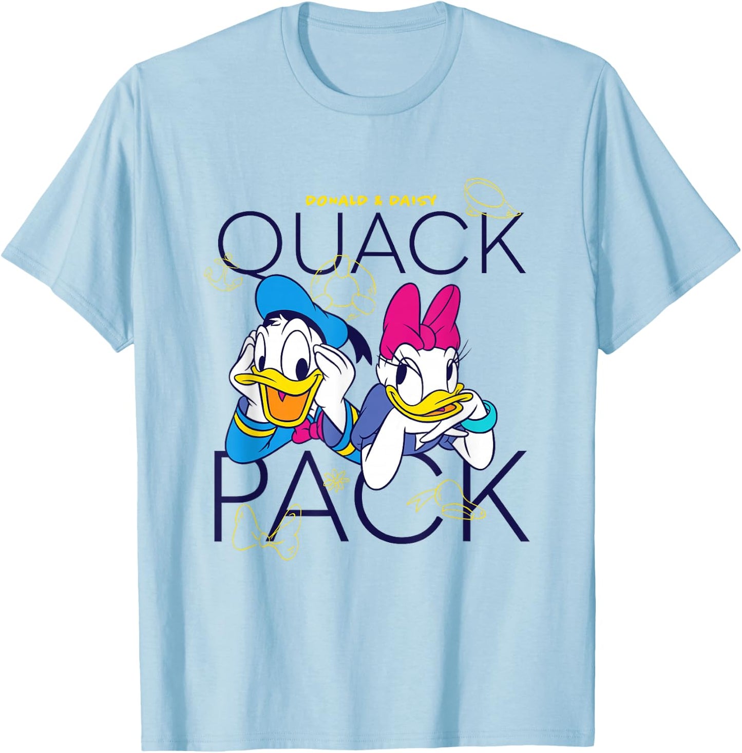 Disney Mickey and Friends Donald Daisy Quack Pack Chest Logo T-Shirt - T-Shirt | Light Blue