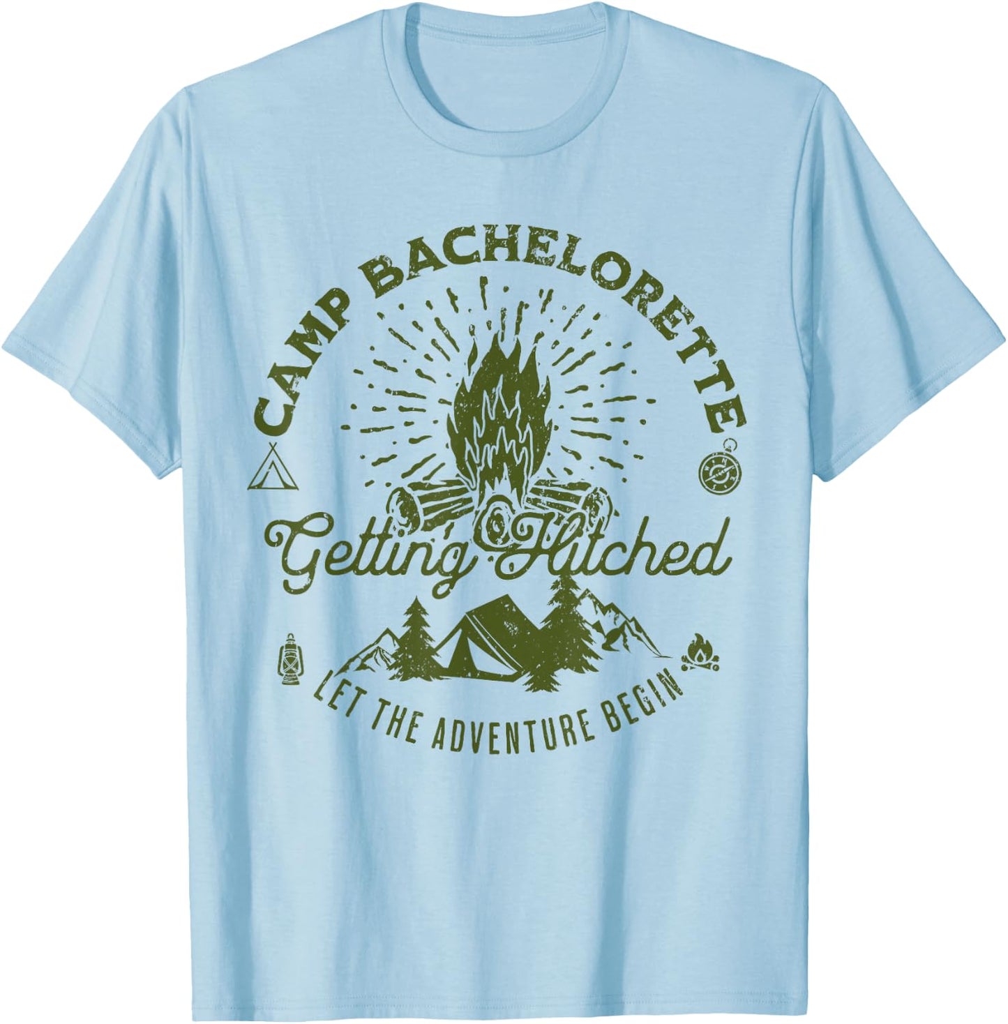 Camp Bachelorette Getting Lit Bride Party Favor Decor Gifts T-Shirt - T-Shirt | Light Blue