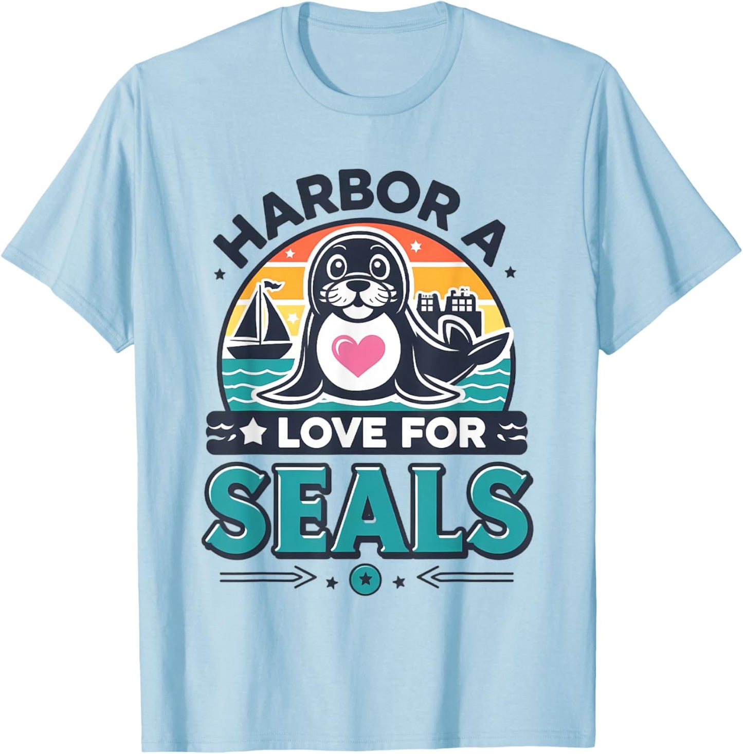 Funny Harbor Seal Animal Lover Men Women Kids T-Shirt - T-Shirt | Light Blue