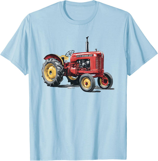 David Brown 880 Watercolor Vintage Tractor T-Shirt - T-Shirt | Light Blue