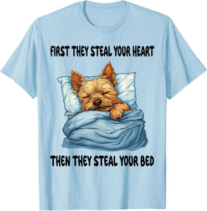 Norwich Terrier Sleeping Pajamas Nightgown T-Shirt - T-Shirt | Light Blue