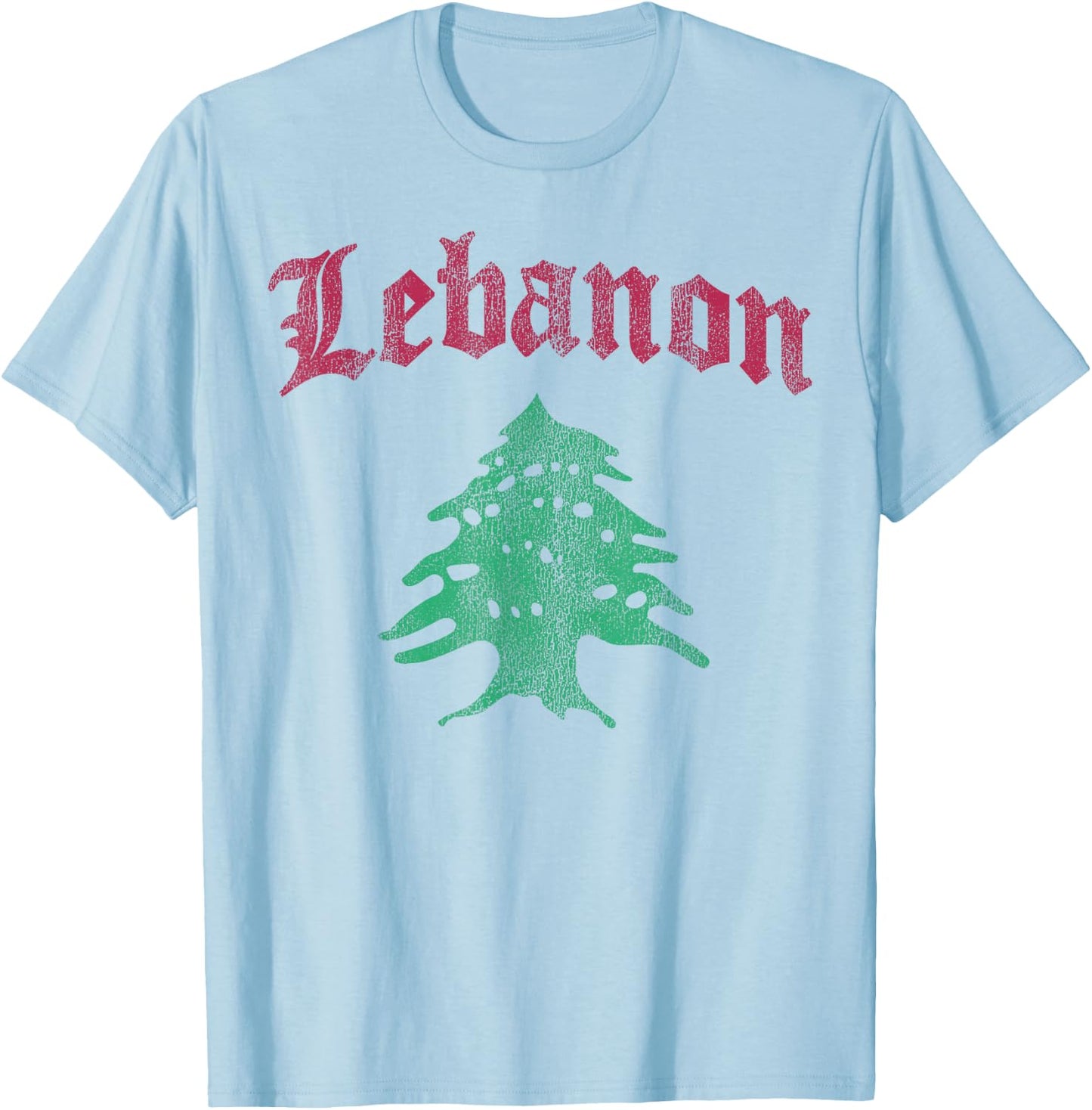 Vintage Lebanese Flag of Lebanon Souvenir Men Kids and Women T-Shirt - T-Shirt | Light Blue