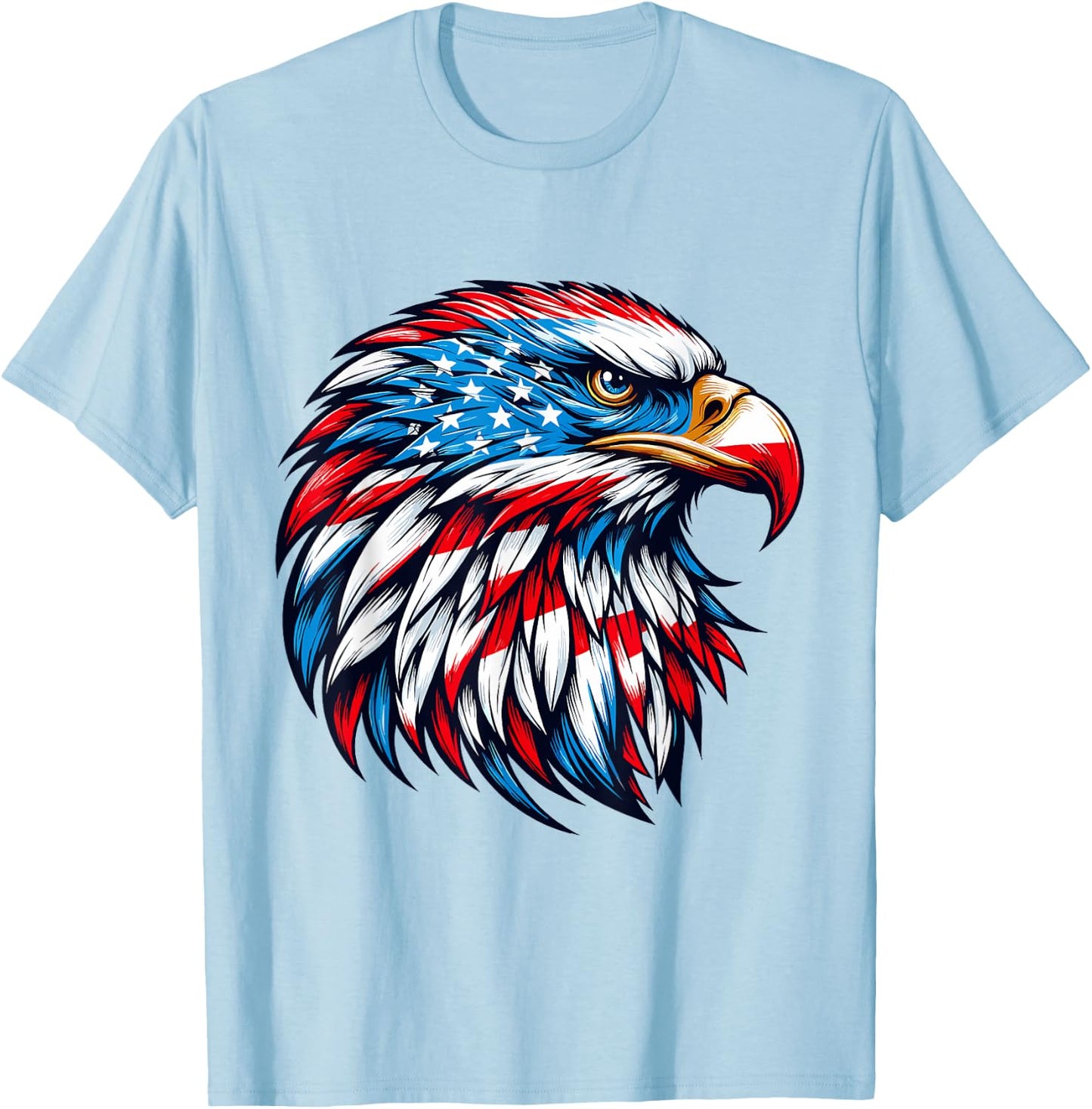 4th Of July Patriotic Eagle USA American Flag men boys T-Shirt - T-Shirt | Light Blue