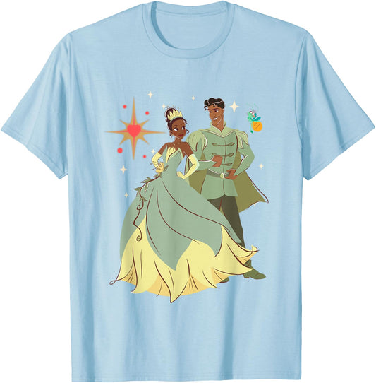 Disney The Princess And The Frog Valentine's Day Portrait T-Shirt - T-Shirt | Light Blue
