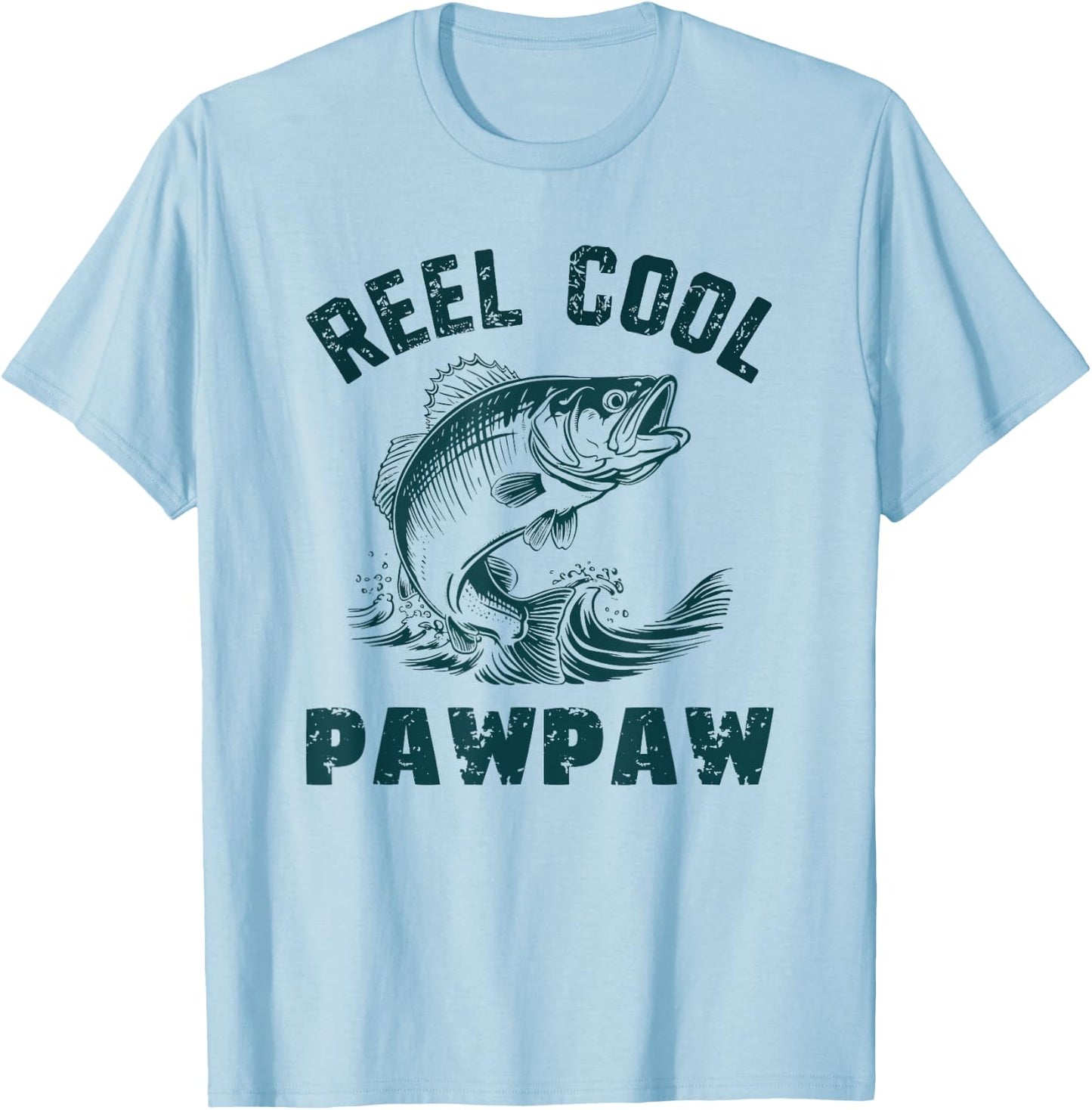 Reel Cool PawPaw Fishing Grandpa Vintage Style Paw-Paw T-Shirt - T-Shirt | Light Blue