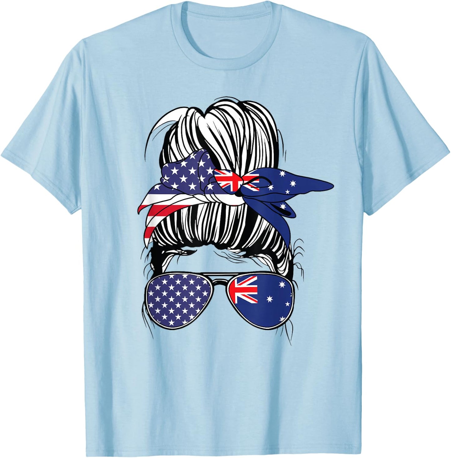 Australian American Heritage Women USA Girl Australia T-Shirt - T-Shirt | Light Blue