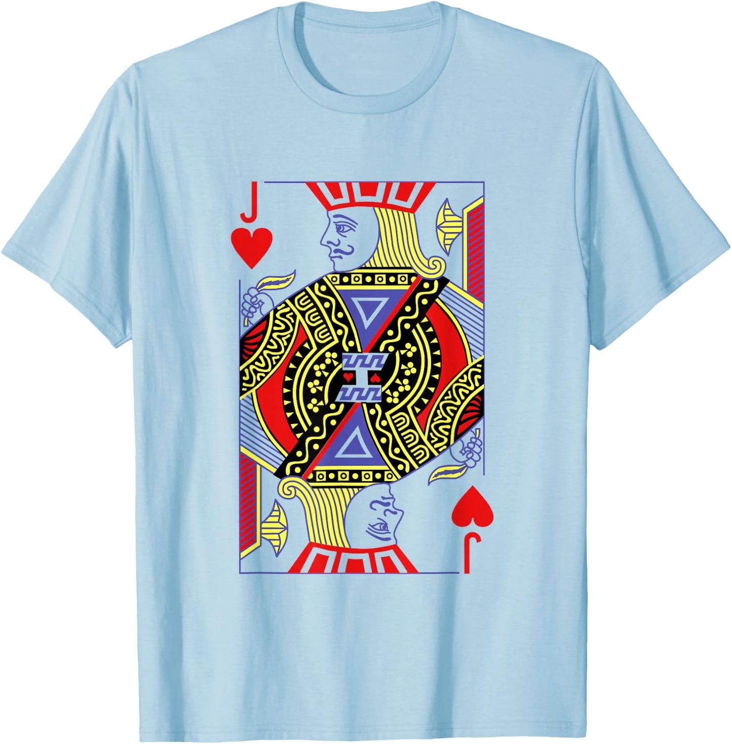 Jack Of Hearts Royal Flush Costume Halloween Playing Cards T-Shirt - T-Shirt | Light Blue