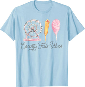 County Fair Vibes, Fair Themed Birthday, Rodeo Outfit T-Shirt - T-Shirt | Light Blue