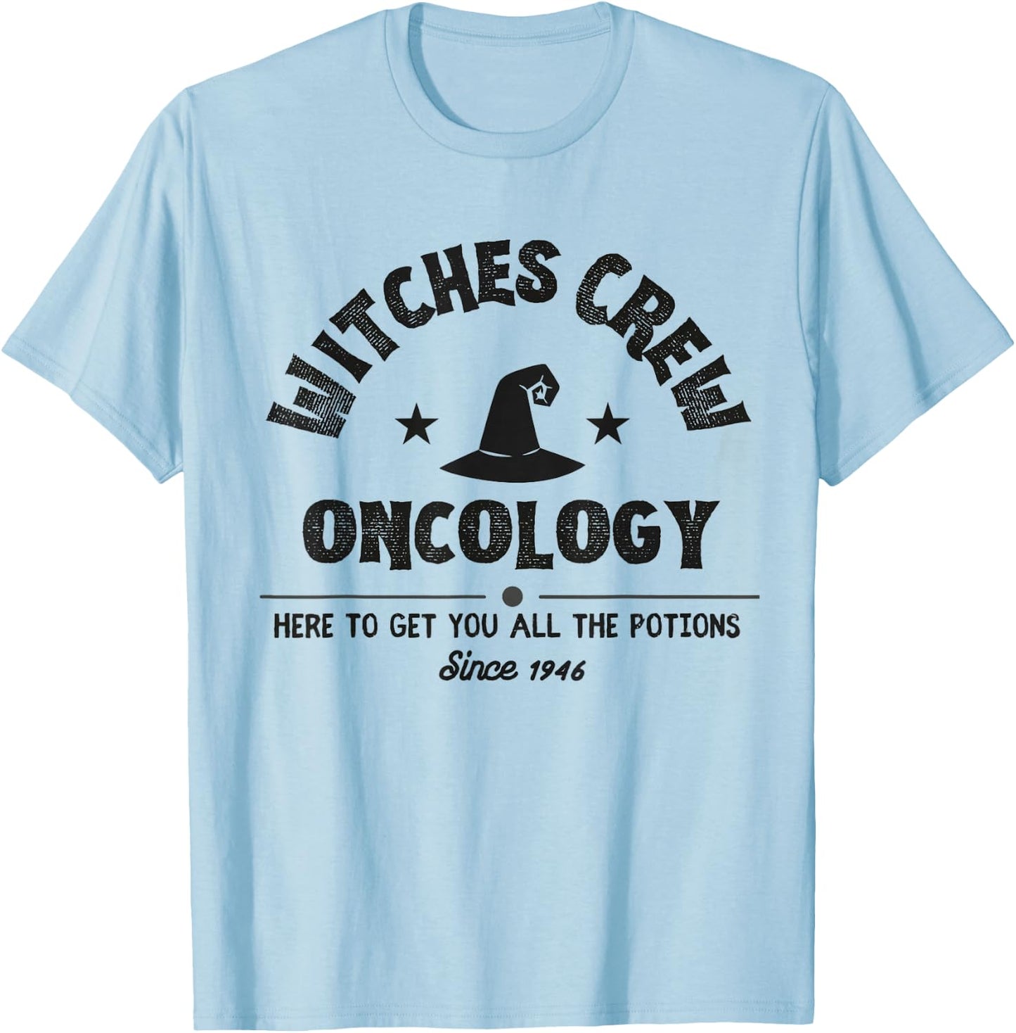 Witches Crew Oncology Nurse Team Halloween Cancer Awareness T-Shirt - T-Shirt | Light Blue