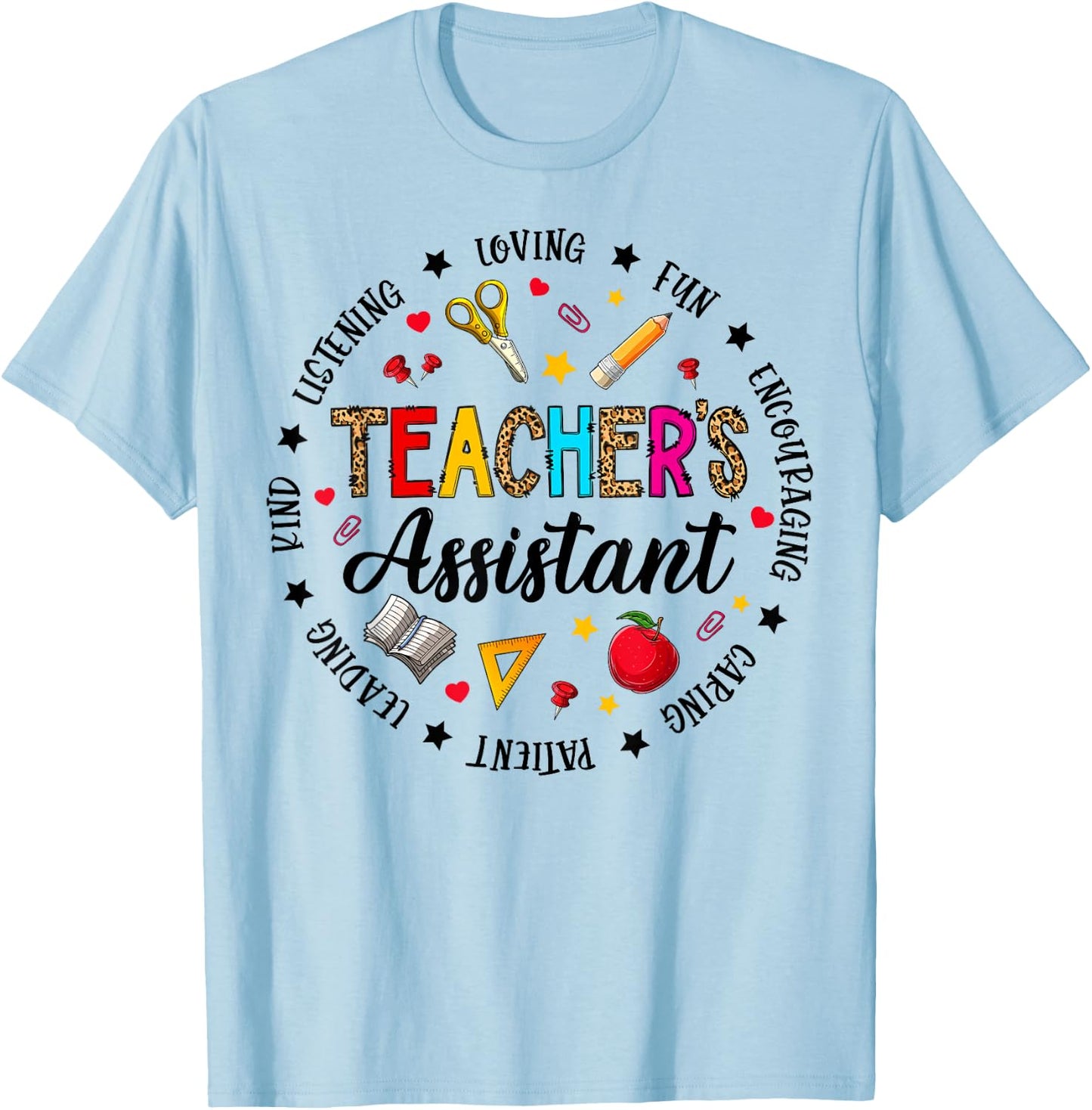 Retro Teacher Assistant Teacher Appreciation Back To School T-Shirt - T-Shirt | Light Blue