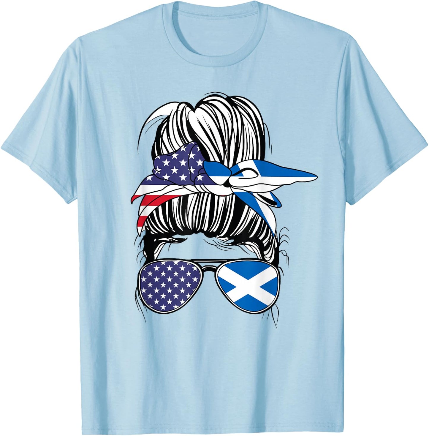 Scottish American Heritage Scottish Women USA Girl Scotland T-Shirt - T-Shirt | Light Blue