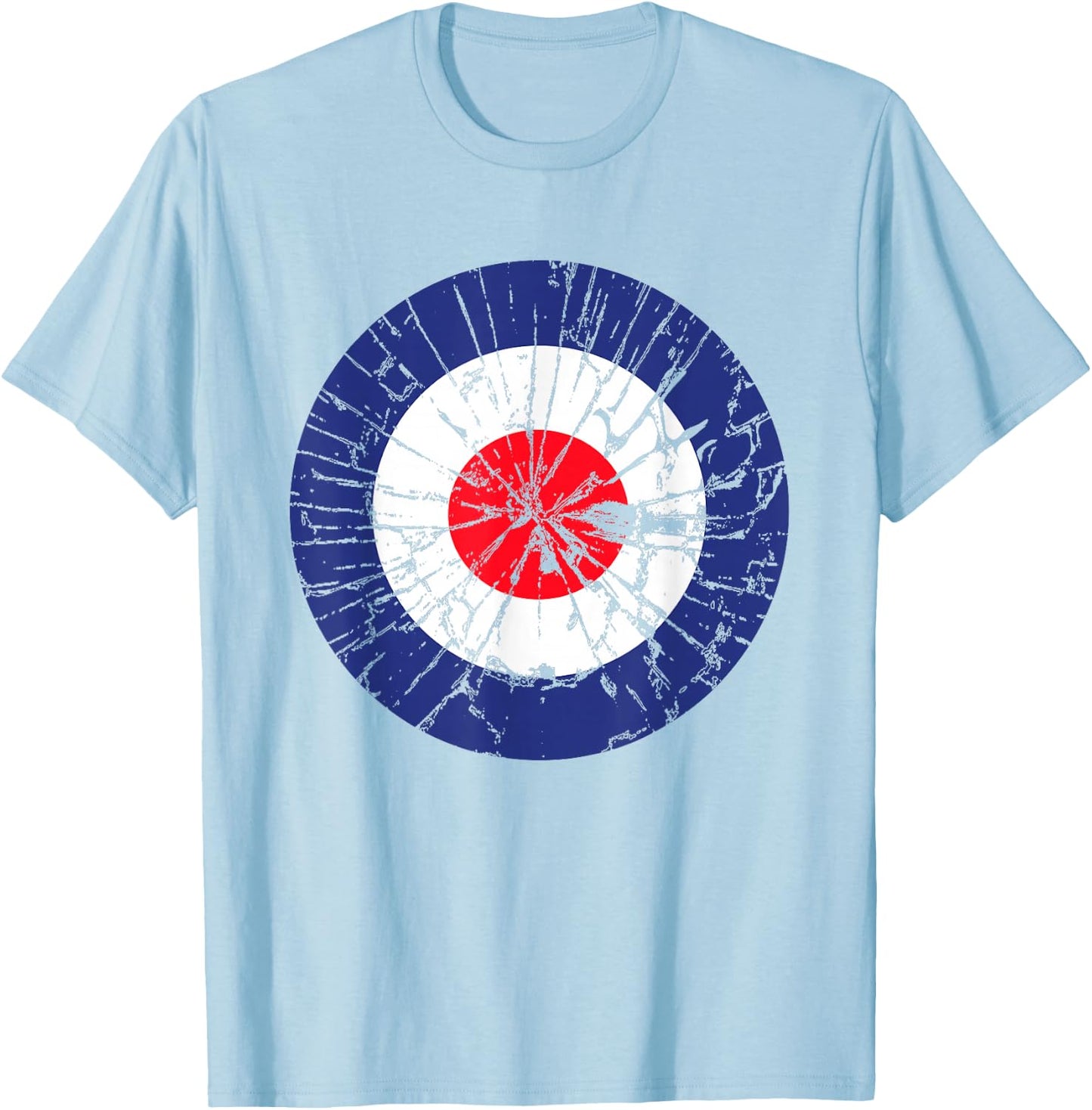 Bullseye Grunge Target Mod T-Shirt - T-Shirt | Light Blue