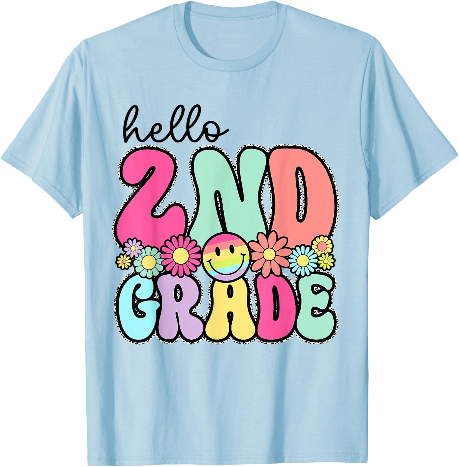 Hello 2nd Grade First Day Back To School Teachers Girls Kids T-Shirt - T-Shirt | Light Blue