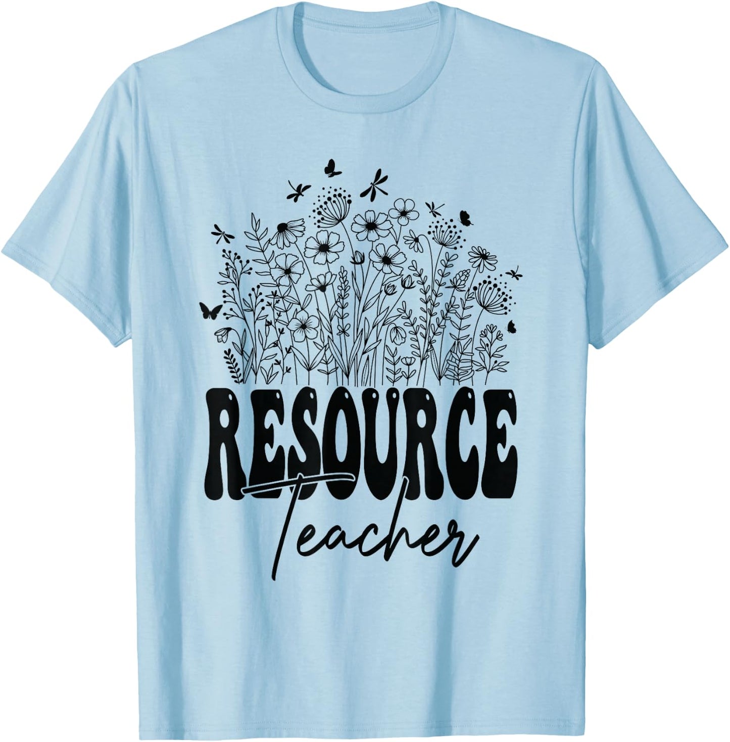 Floral Wildflower Resource Teachers Appreciation Flowers T-Shirt - T-Shirt | Light Blue