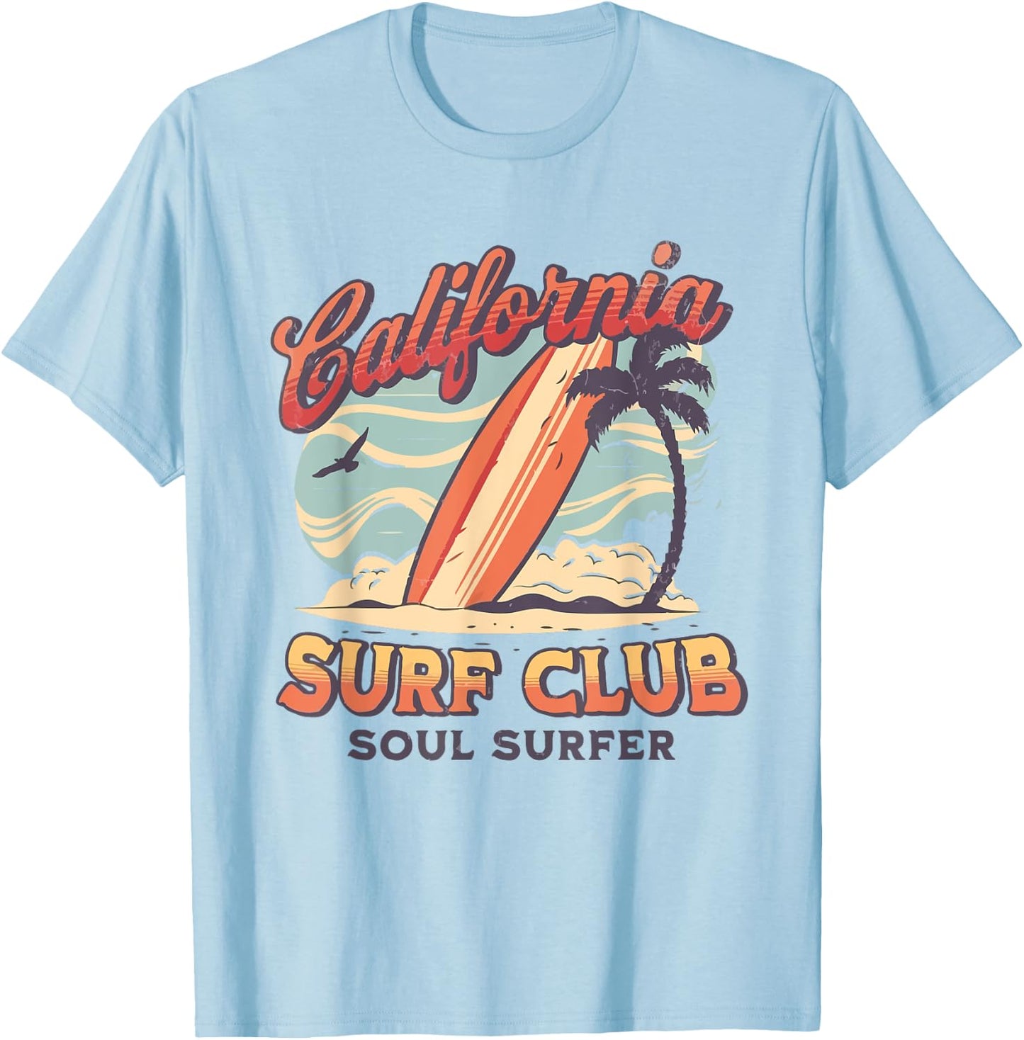 California Surf Club USA California Beach Men Women Kids T-Shirt - T-Shirt | Light Blue