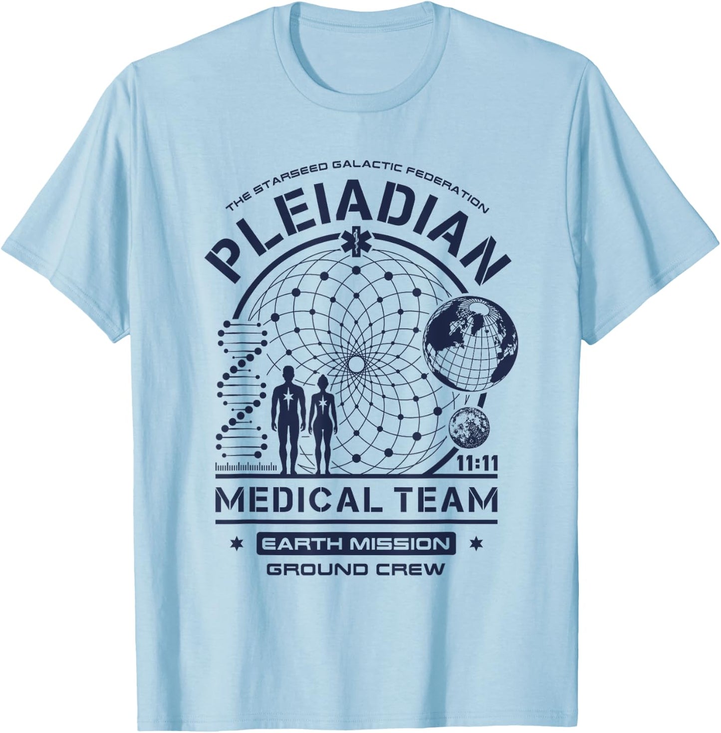 Pleiadian Starseed Medical Team Earth Mission Crew T-Shirt - T-Shirt | Light Blue