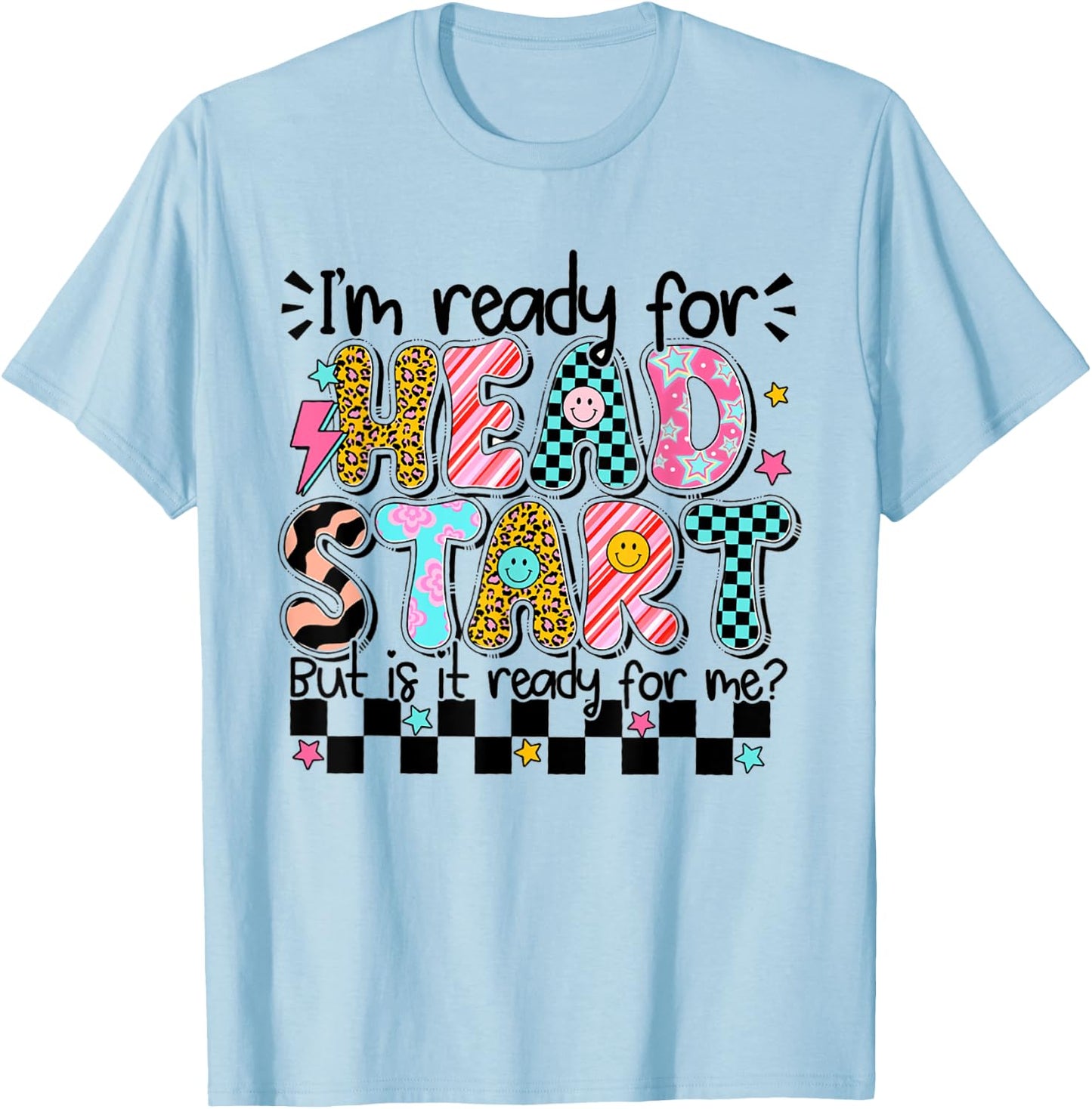 Retro I'm Ready For Head Start First Day Of School Boys Girl T-Shirt - T-Shirt | Light Blue