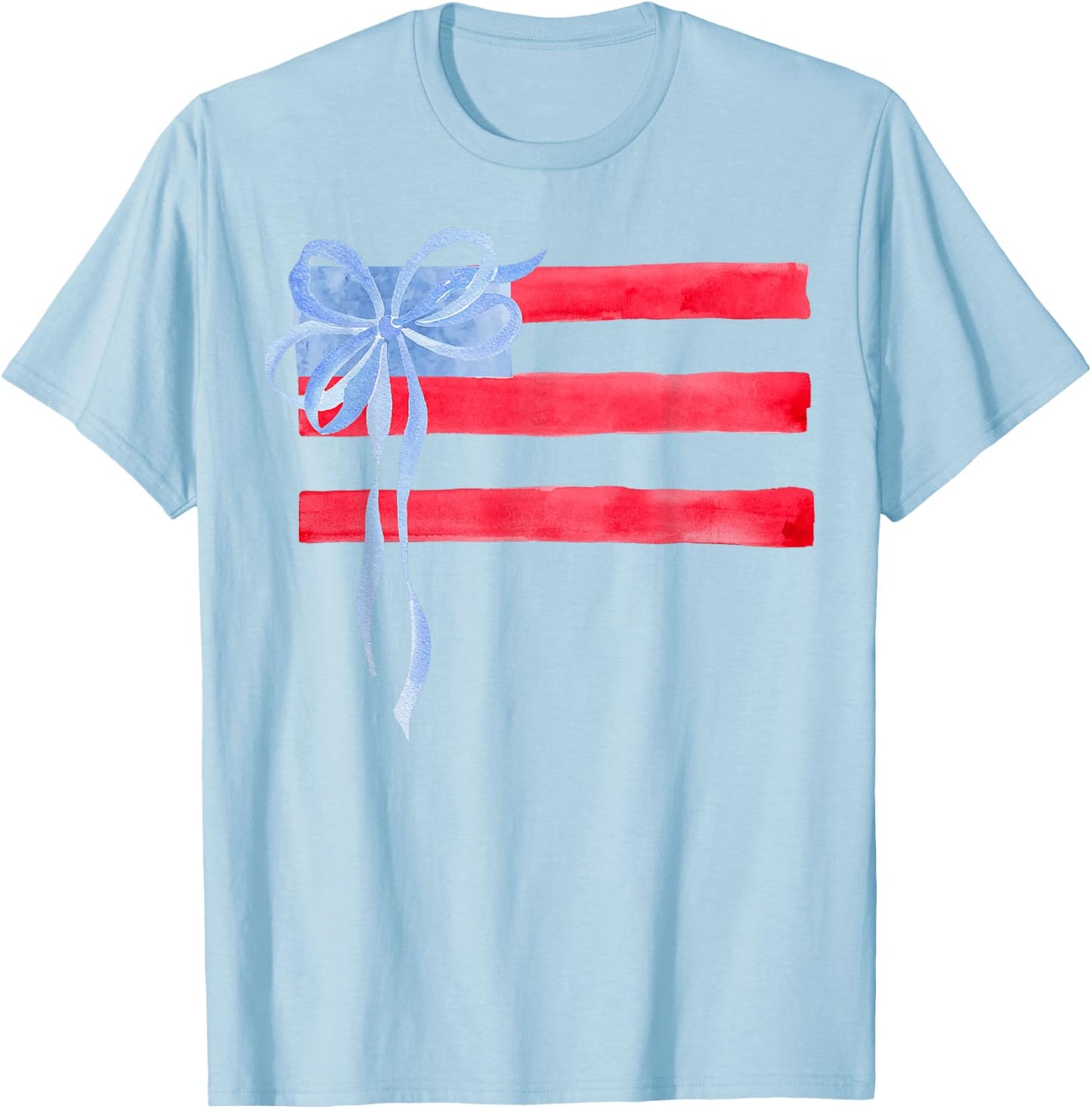 Hair bow American Flag 4th Of July T-Shirt - T-Shirt | Light Blue