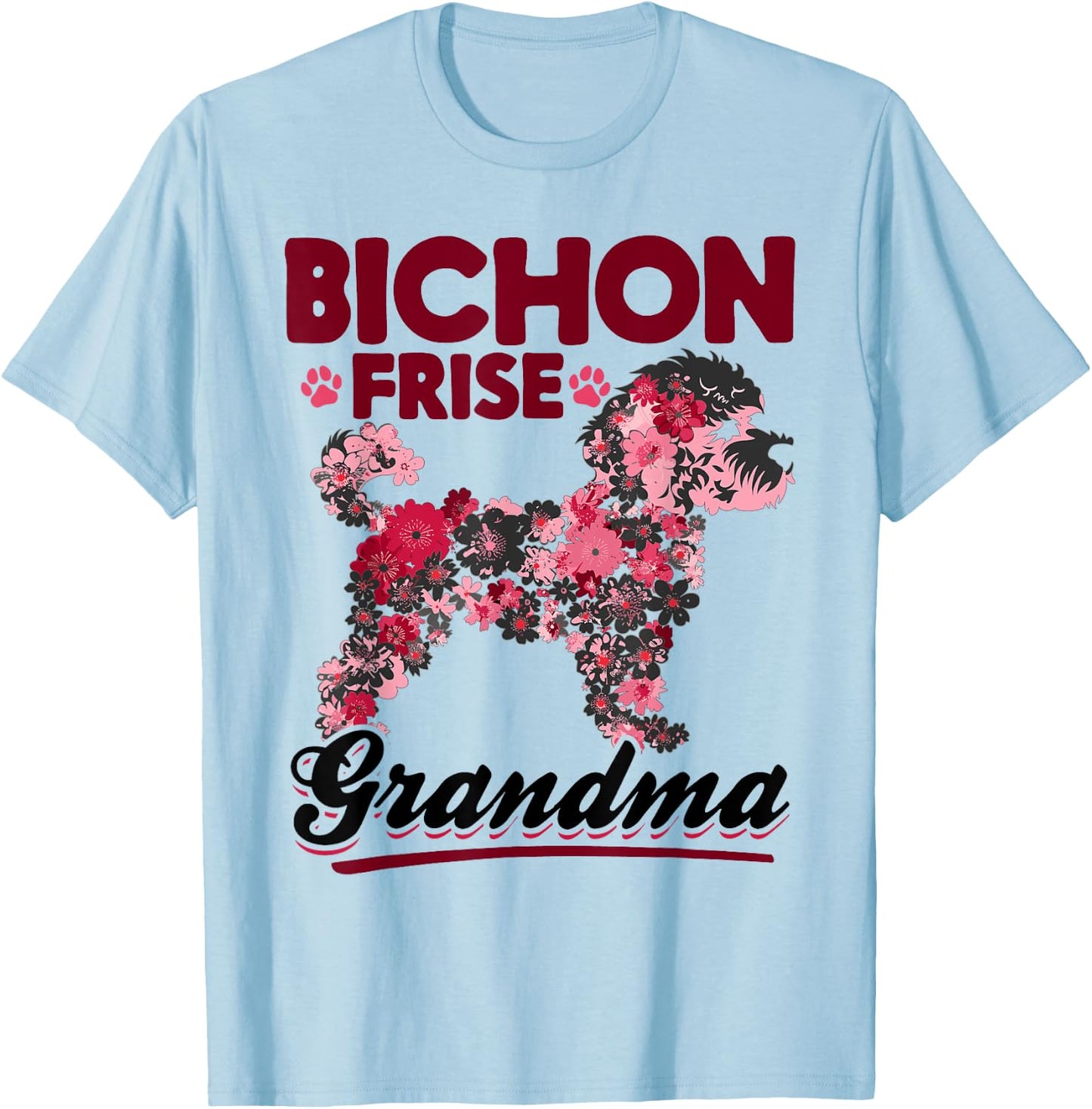 Bichon Frise Dog Breed Bichon Frise Grandma Women Girls Kids T-Shirt - T-Shirt | Light Blue