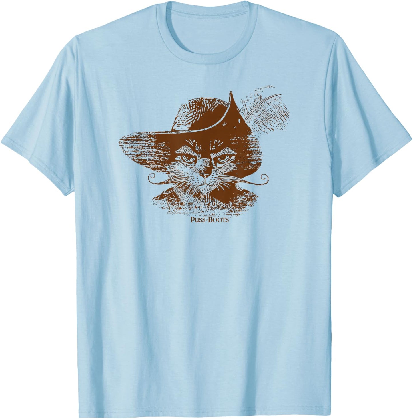 DreamWorks Puss in Boots Lithograph T-Shirt - T-Shirt | Light Blue