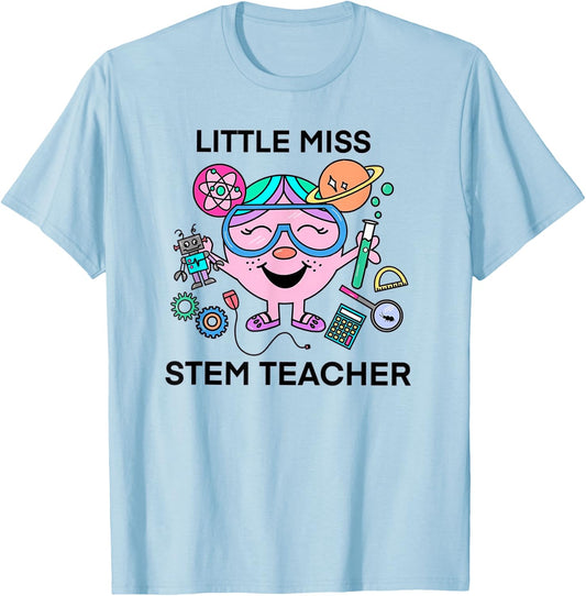 Little Miss Stem Teacher T-Shirt - T-Shirt | Light Blue