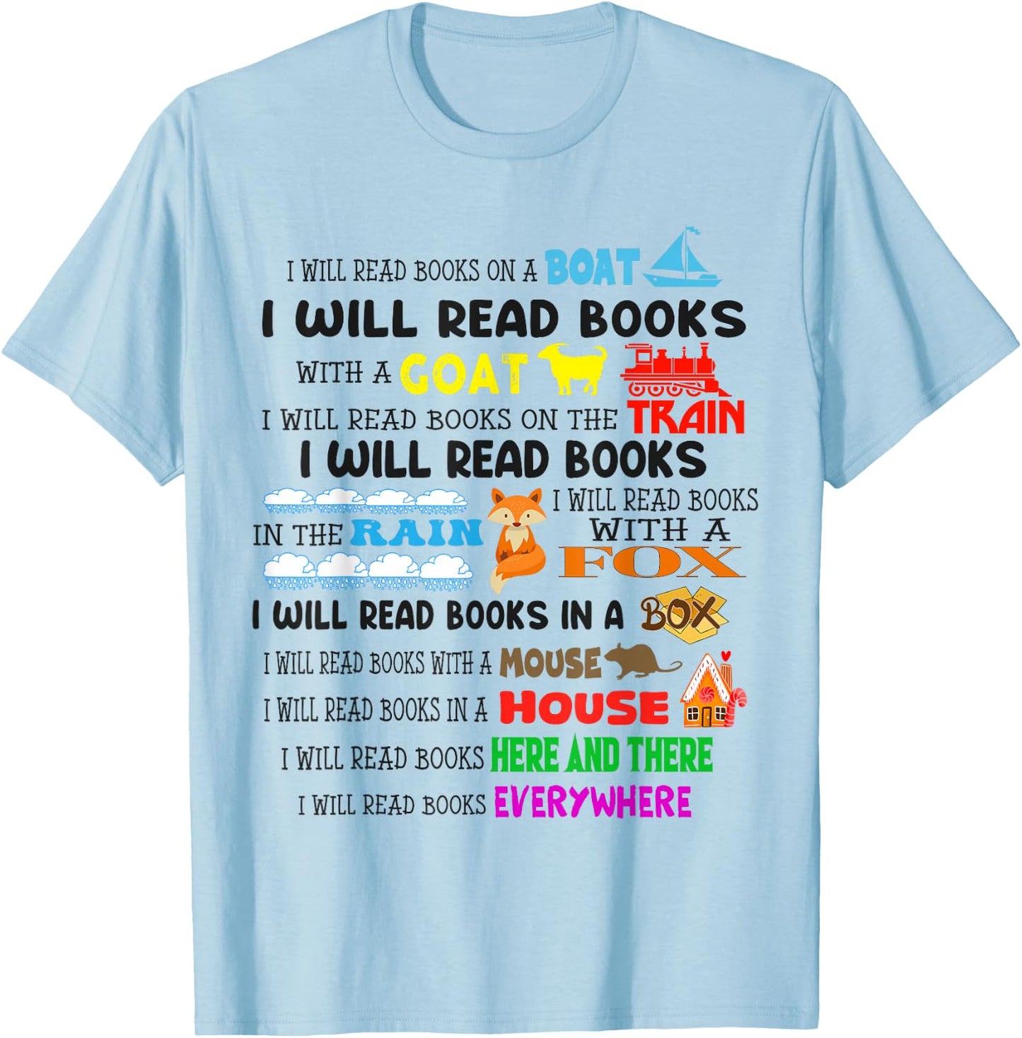 Funny Read My Shirt Day For Kids Boy Girls i will read books T-Shirt - T-Shirt | Light Blue