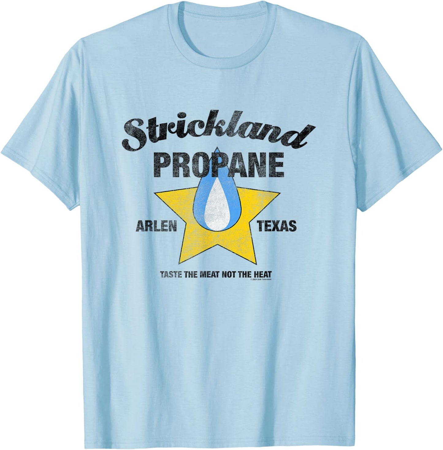 King Of The Hill Strickland Propane Arlen Texas Retro Logo T-Shirt - T-Shirt | Light Blue