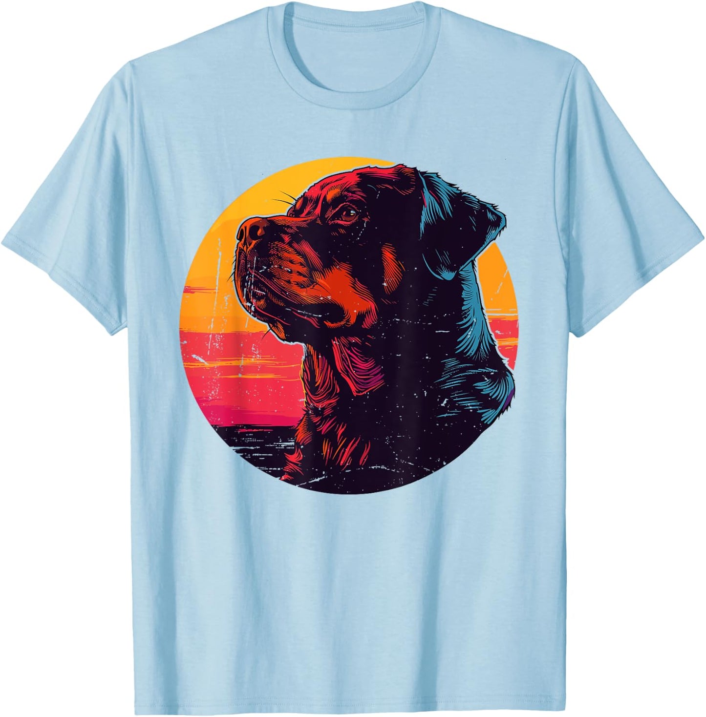 Retro Rottweiler Dog Owner Gift Vintage Rottie Men Women T-Shirt - T-Shirt | Light Blue