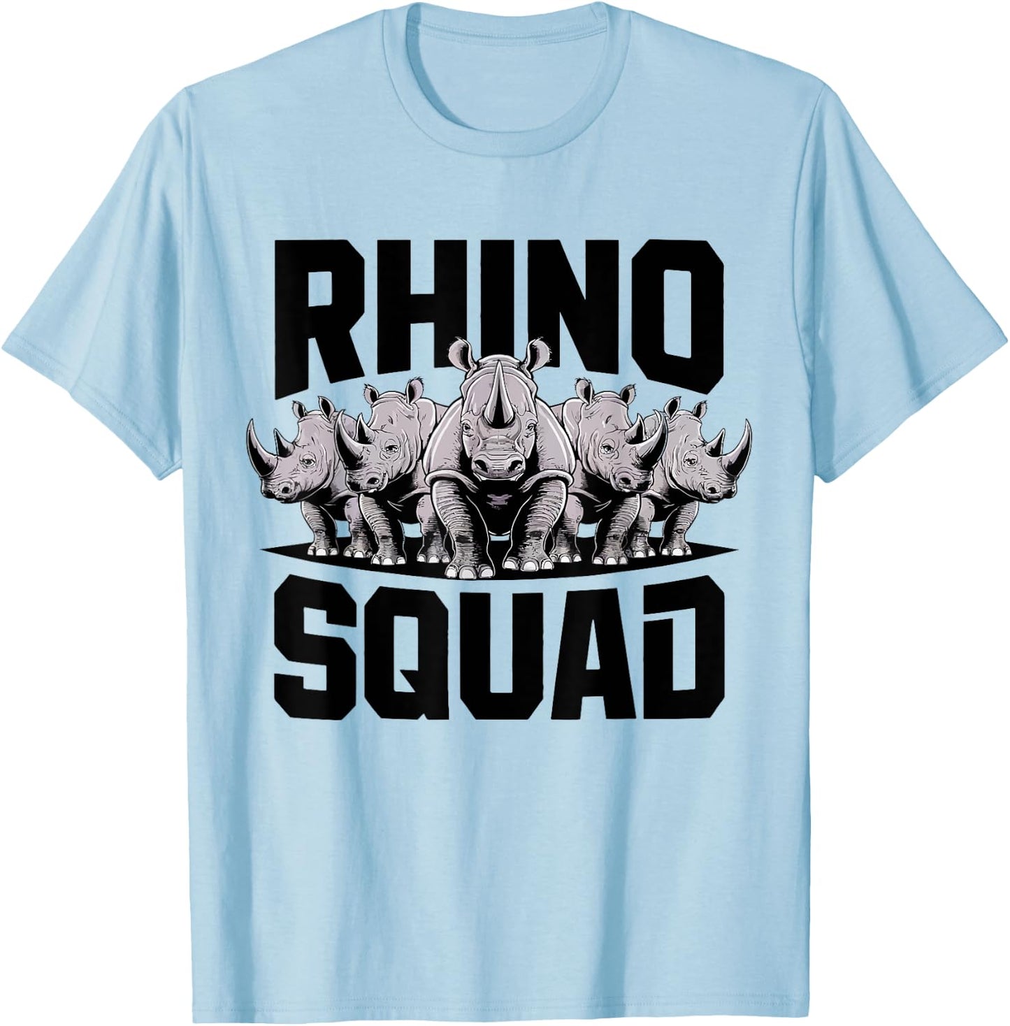 Rhino Squad Cool Rhinoceros Team Wildlife Enthusiasts T-Shirt - T-Shirt | Light Blue
