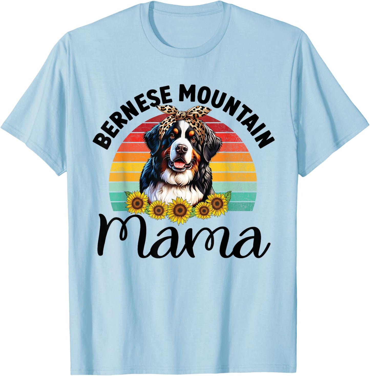 Vintage Bernese Mountain Mama Dog Lovers Floral Mother's Day Women Kids T-Shirt - T-Shirt | Light Blue
