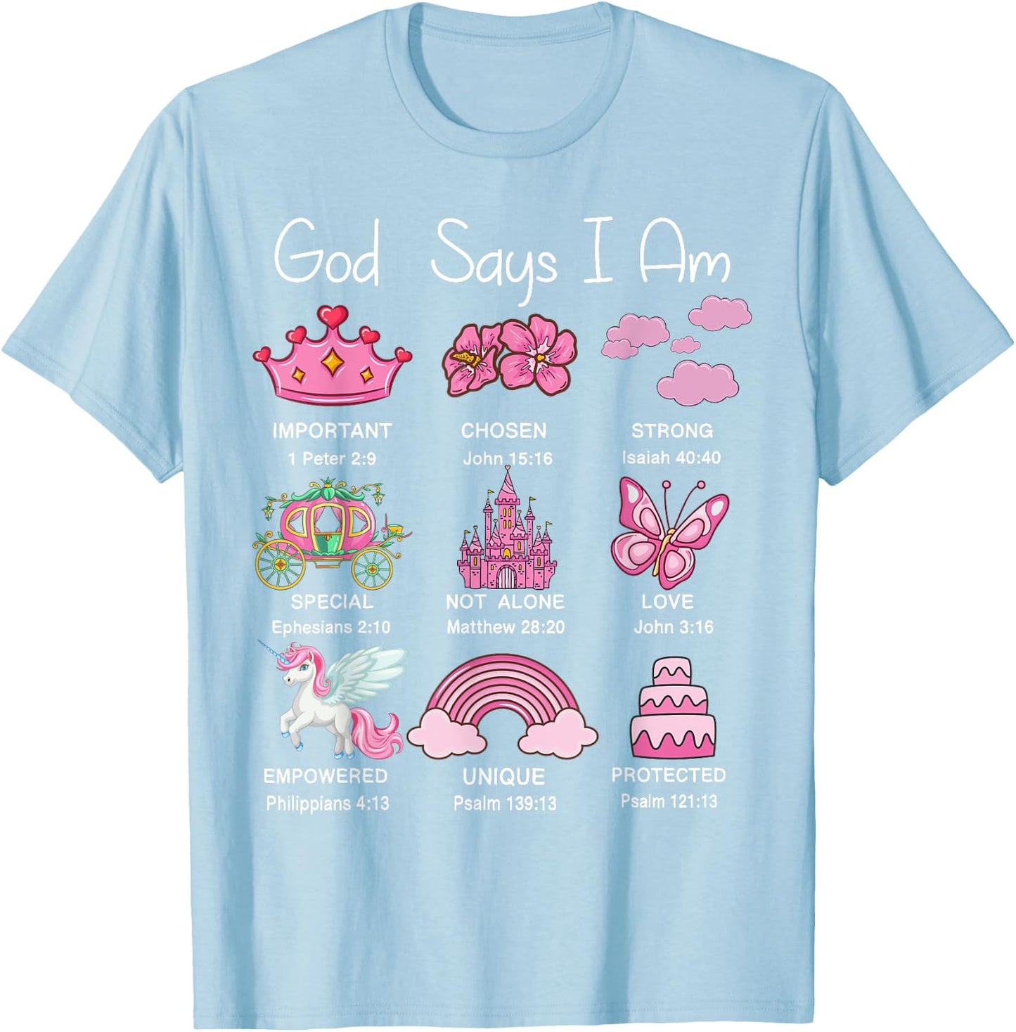 God Say I Am Princess Cute Christian Teen Girl Toddler Jesus T-Shirt - T-Shirt | Light Blue