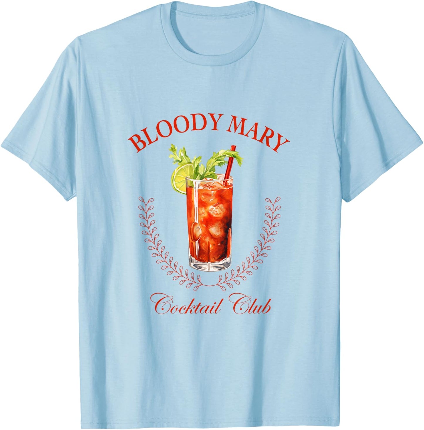 Bloody Mary Cocktail Club T-Shirt - T-Shirt | Light Blue